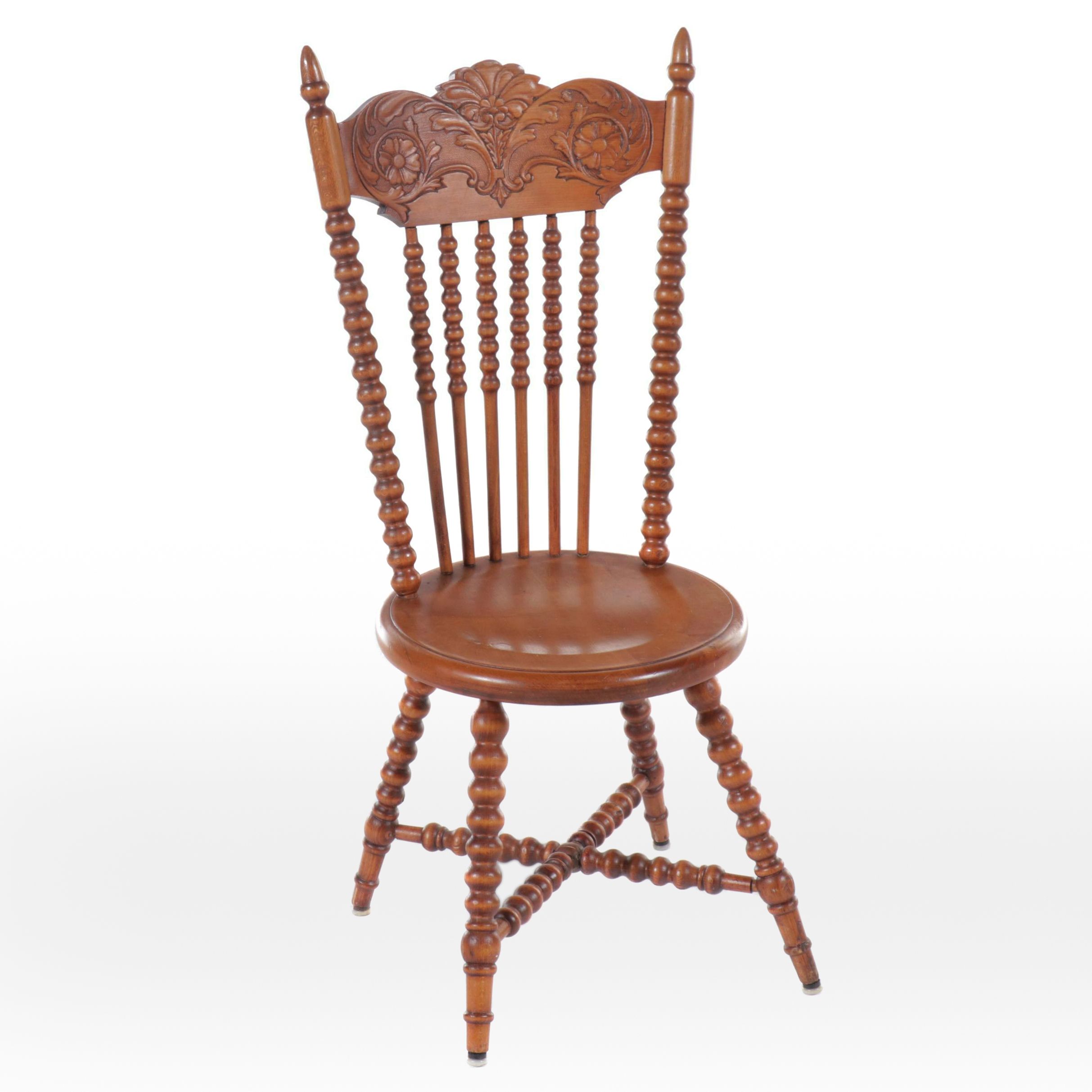 American Colonial Style Birch Pressed-Back Chair
