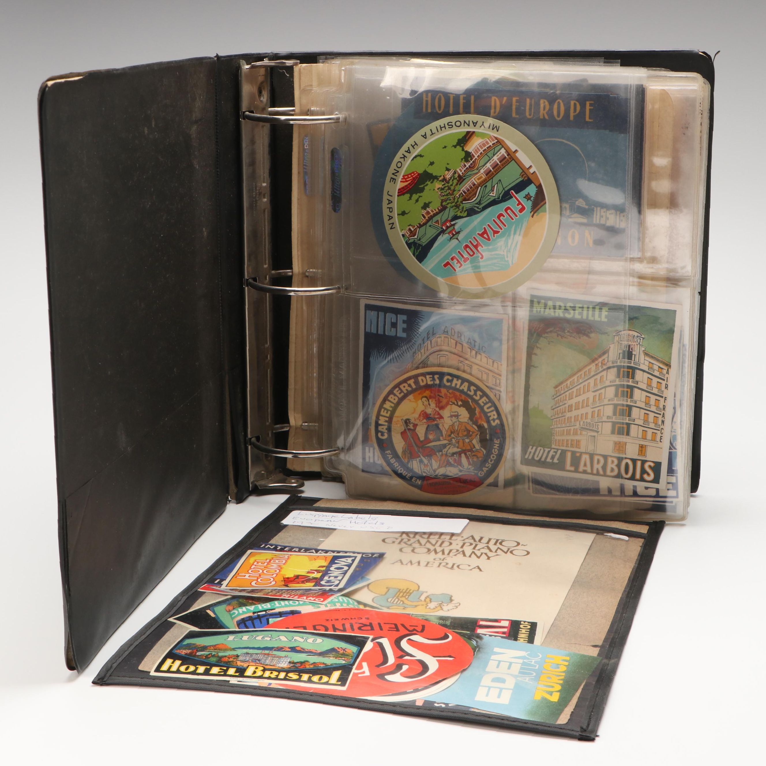 Paris, Lugano, Marseille and Other Luggage Labels, Mid-20th Century