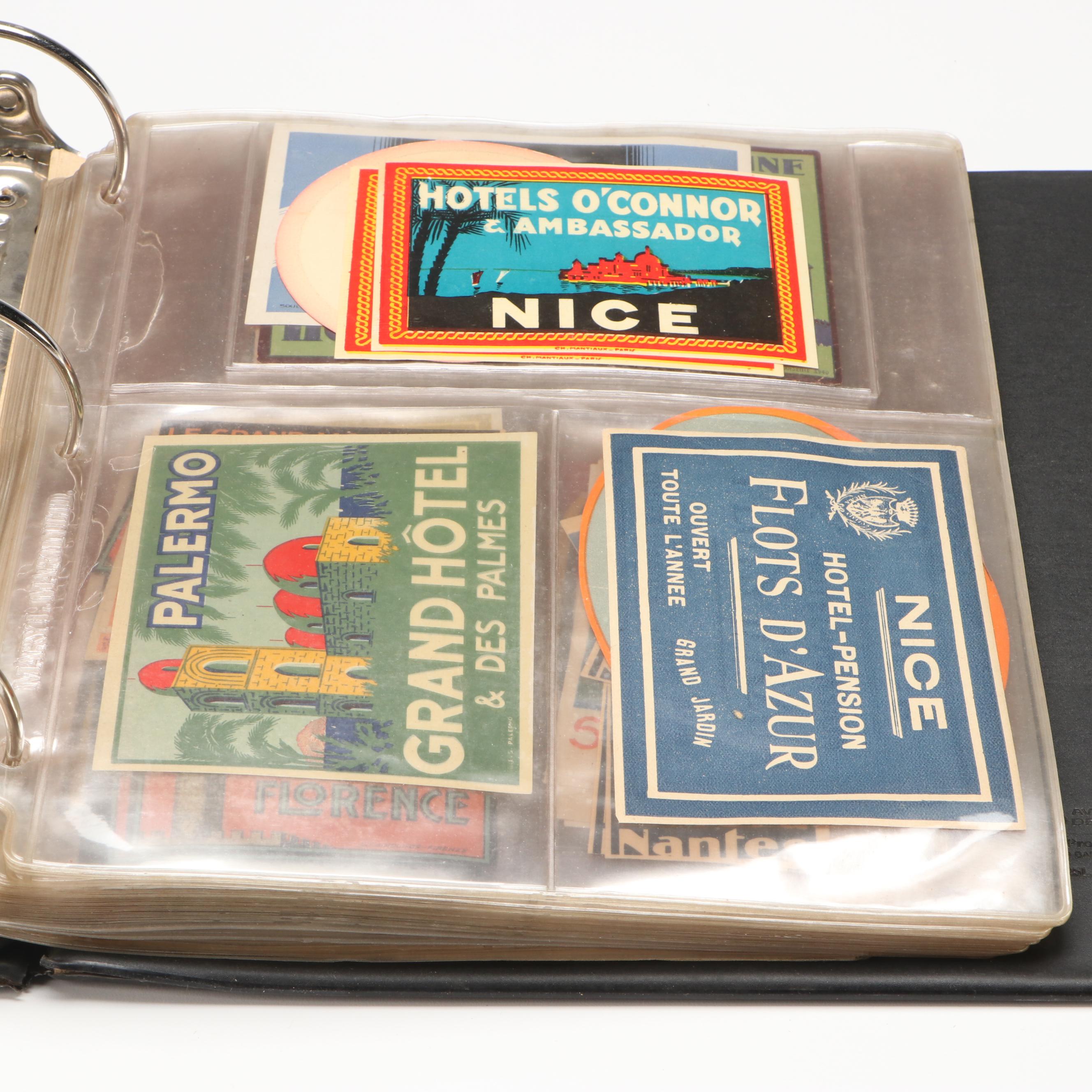 Paris, Lugano, Marseille and Other Luggage Labels, Mid-20th Century