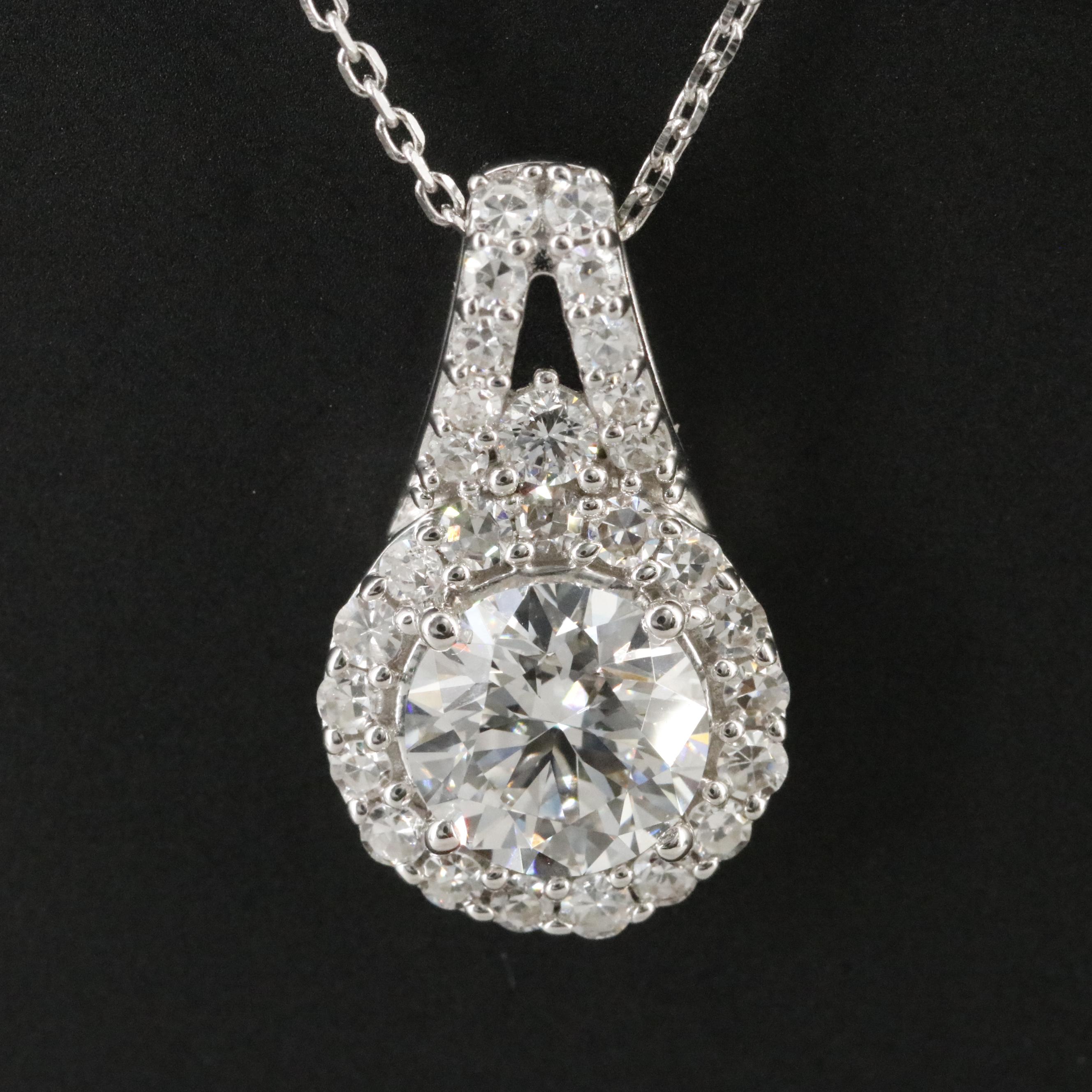 14K 2.04 CTW Lab Grown Diamond Pendant Necklace with Online GIA Report