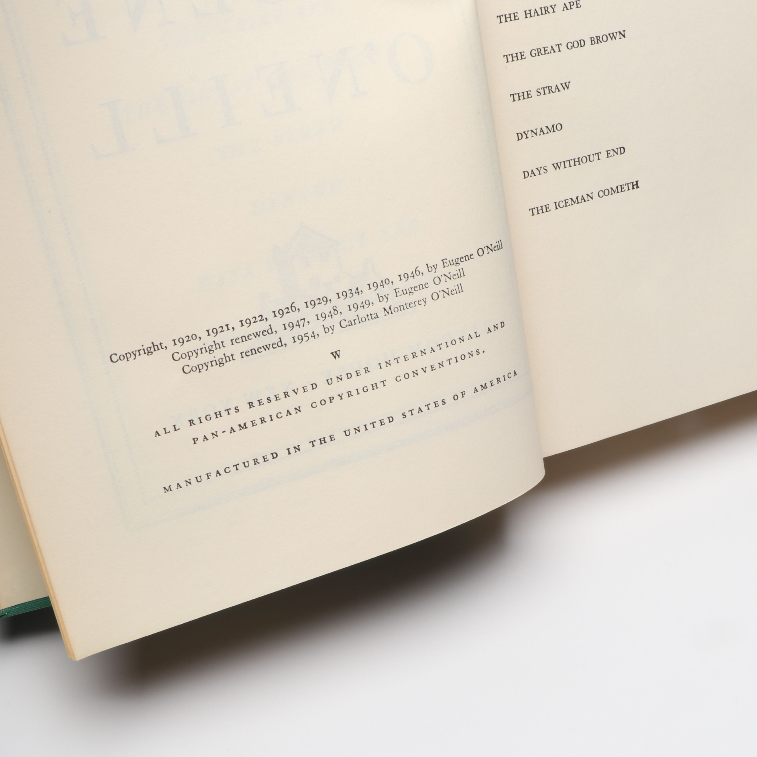 Book Club Edition "The Plays of Eugene O'Neill" Three-Volume Set, 1955