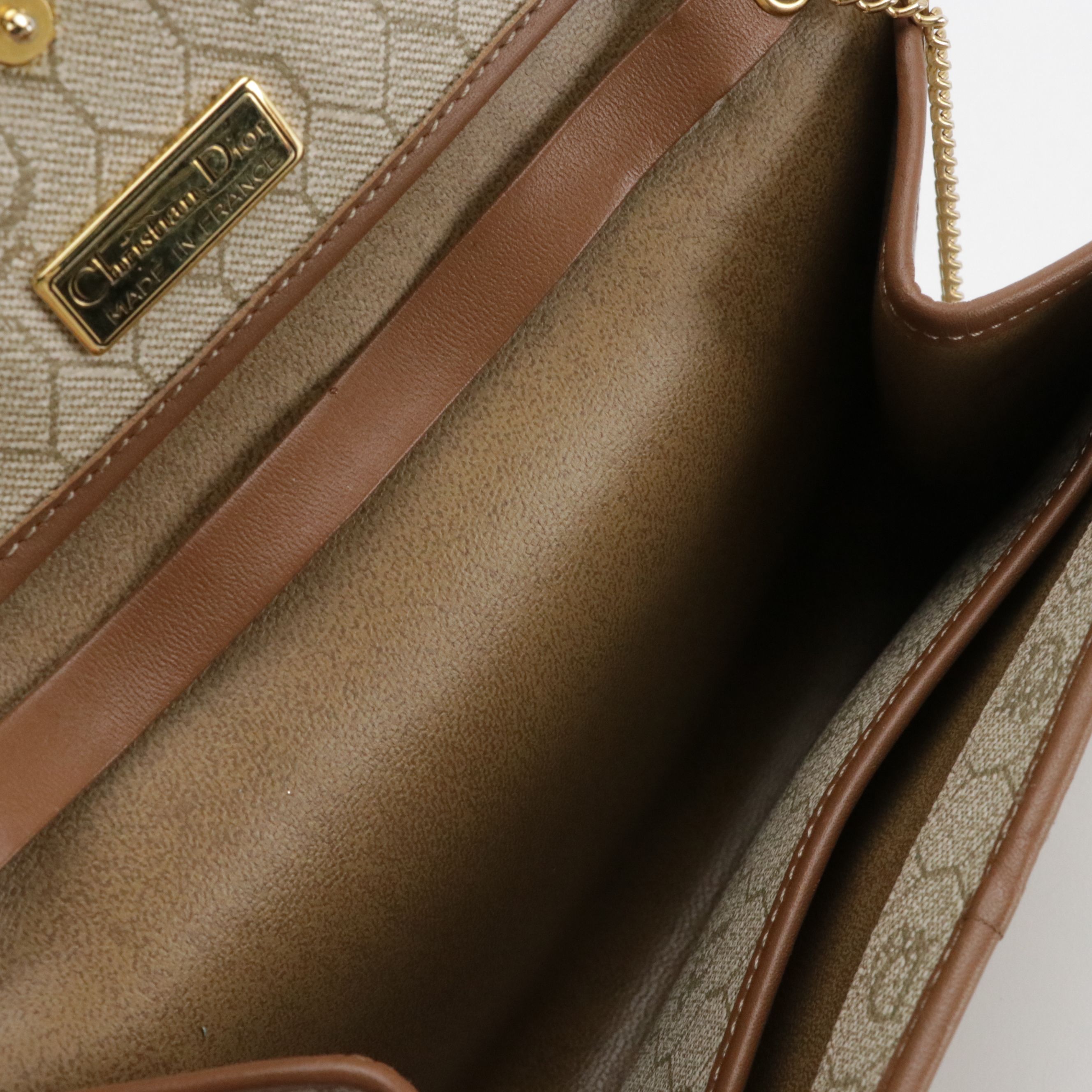 Christian Dior Shoulder Bag in Beige Honeycomb Coated Canvas