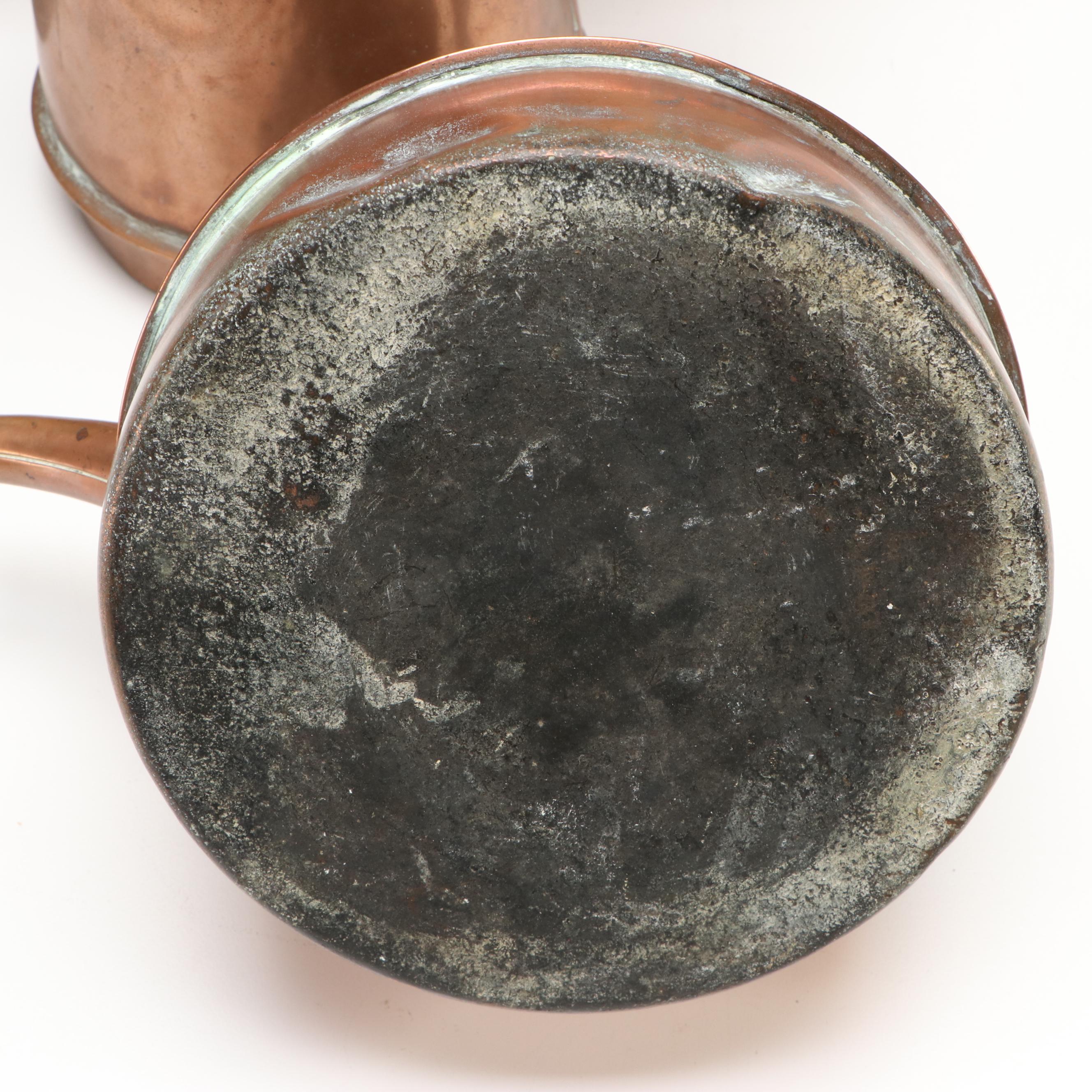 Reed & Barton Pewter Mug, Copper Cider Measure and Other Antique Metal Vessels