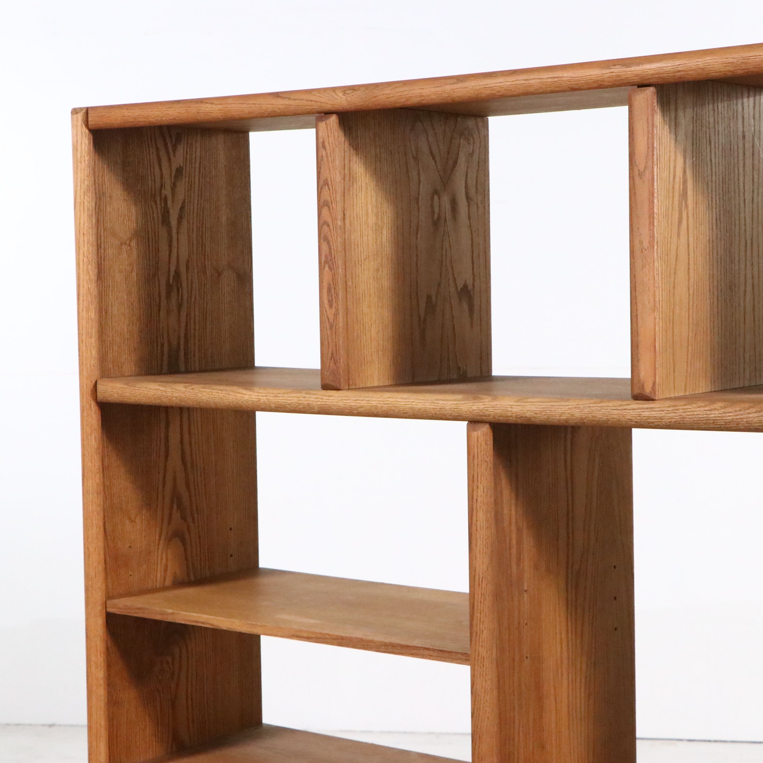 Modernist Oak Wall Bookcase or Display Shelf, Late 20th Century