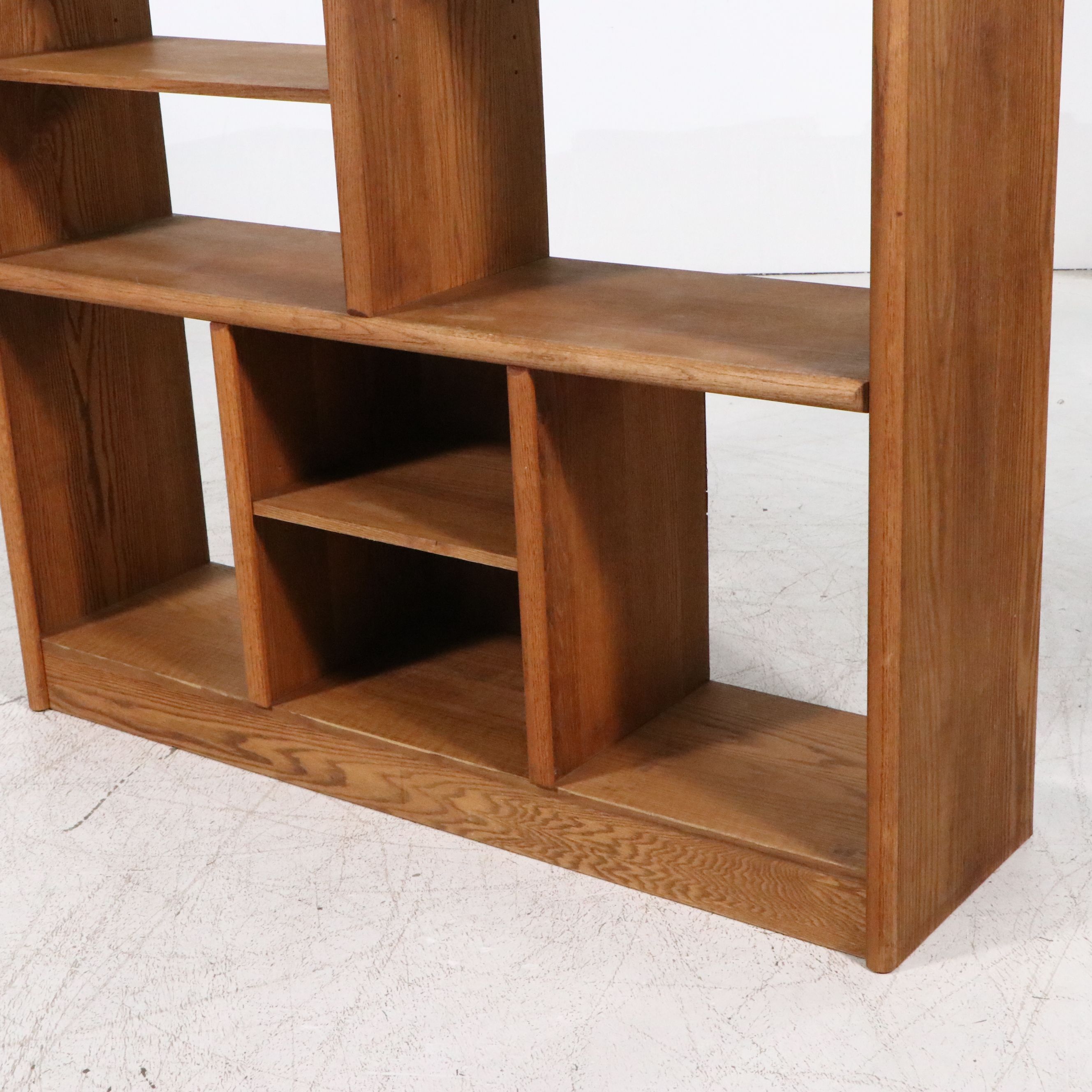 Modernist Oak Wall Bookcase or Display Shelf, Late 20th Century