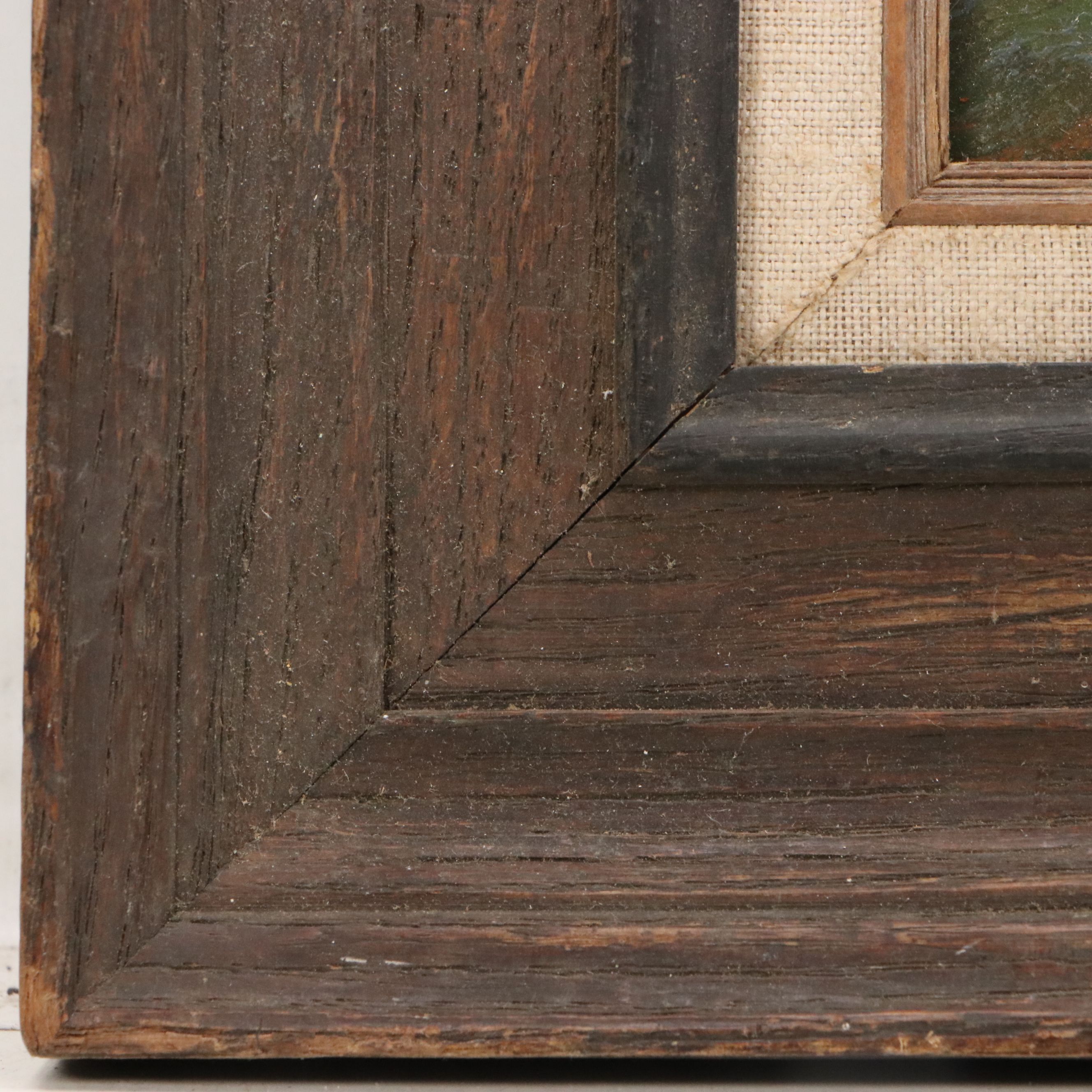 Bernard Lennon Landscape Oil Painting of Farm with Creek, 20th Century