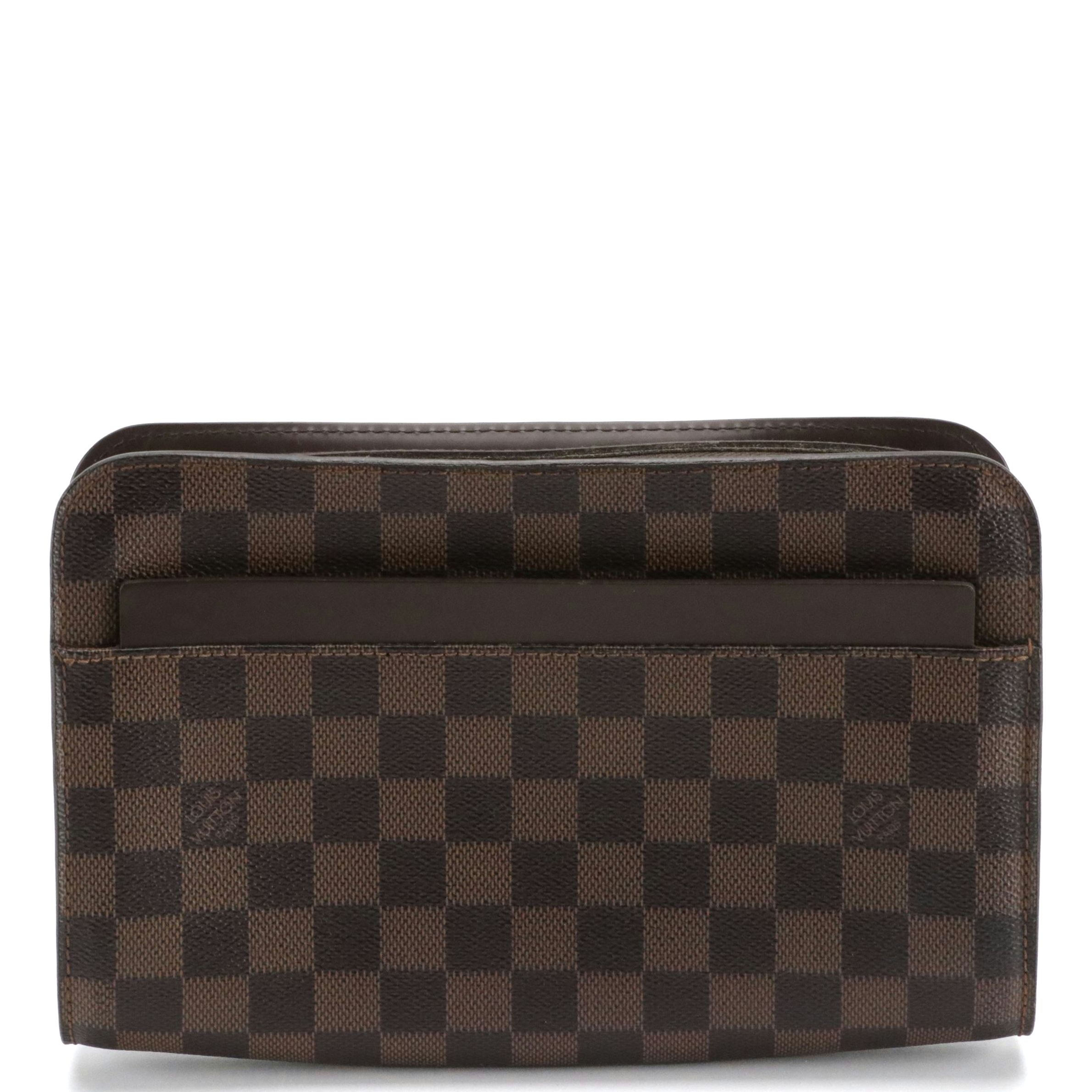 Louis Vuitton Saint Louis Pochette in Damier Ebene Coated Canvas