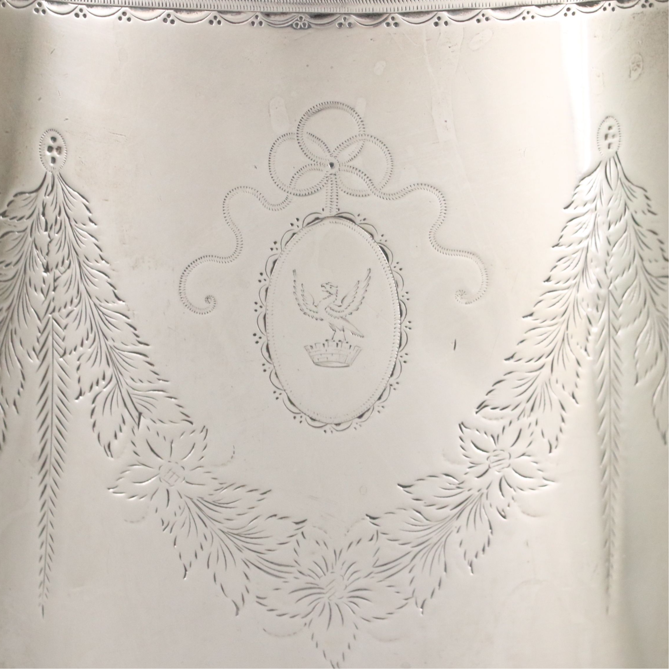 Victorian Chased Sterling Coffee Pot with Ebonized Handle