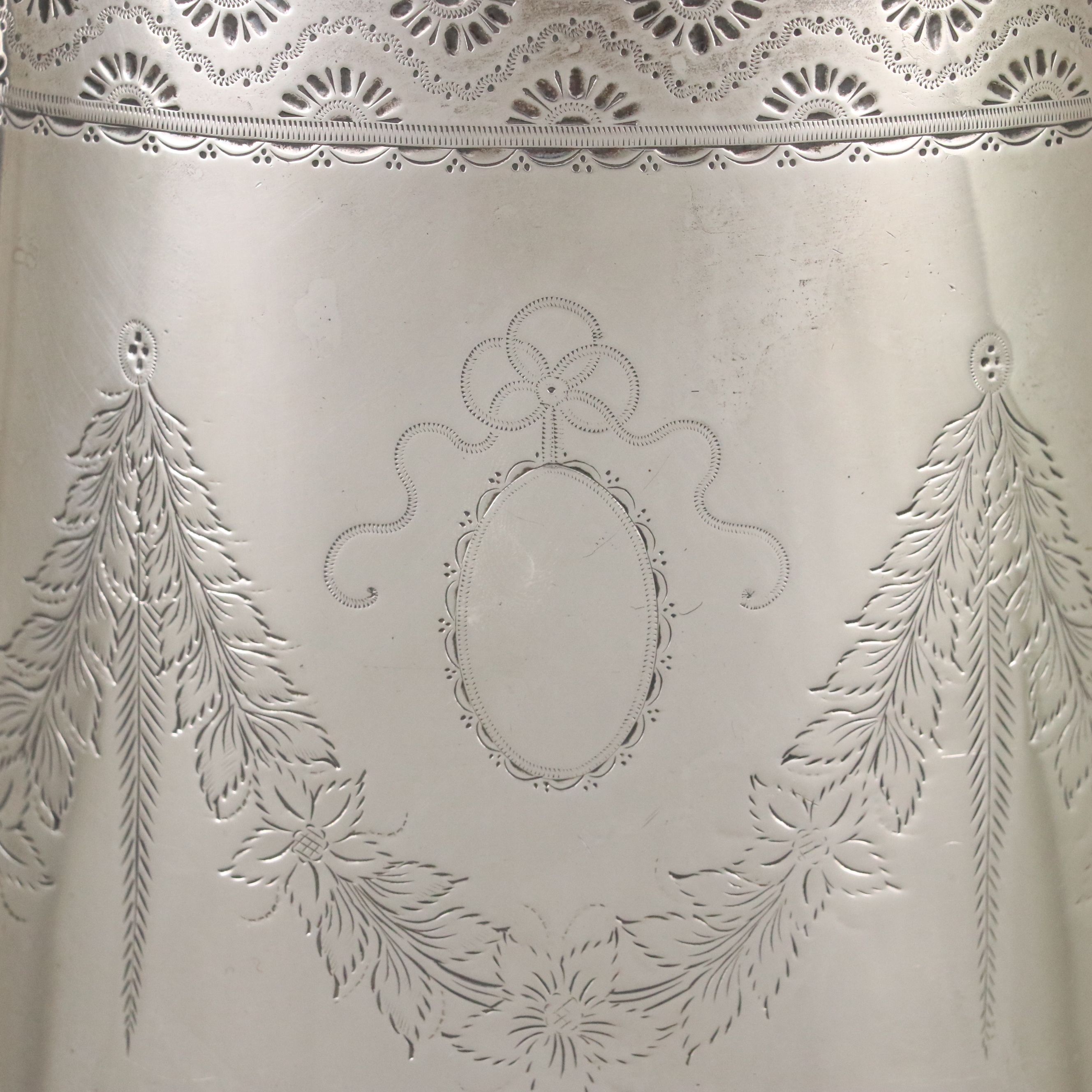 Victorian Chased Sterling Coffee Pot with Ebonized Handle