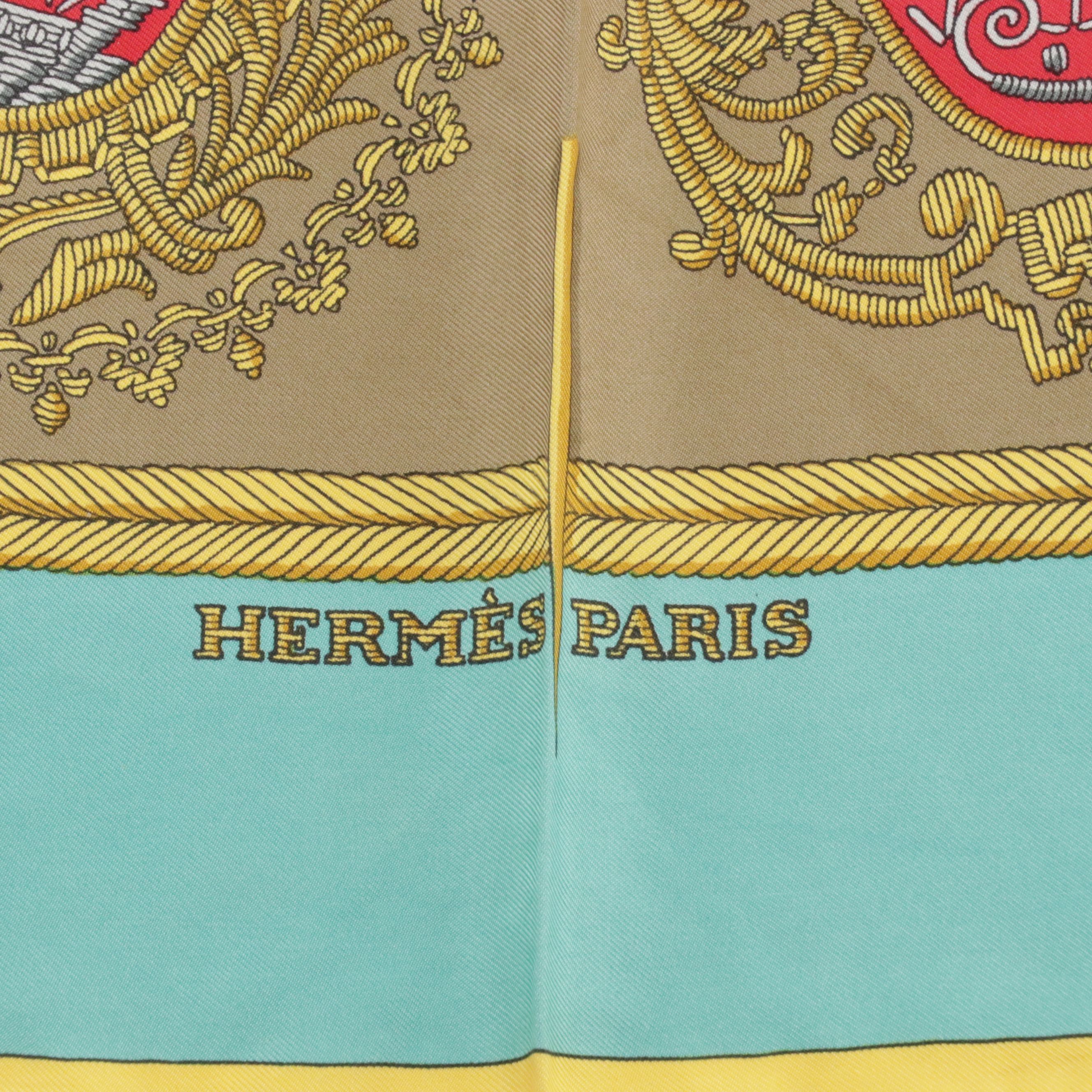 Hermès "Les Armes de Paris" Scarf 90 in Silk Twill