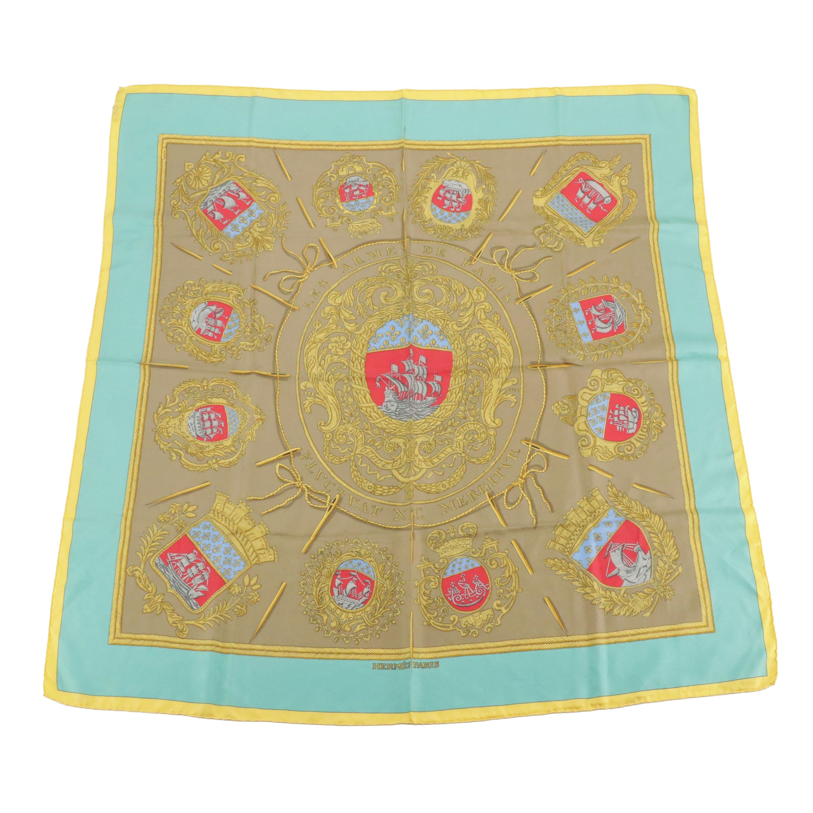 Hermès "Les Armes de Paris" Scarf 90 in Silk Twill