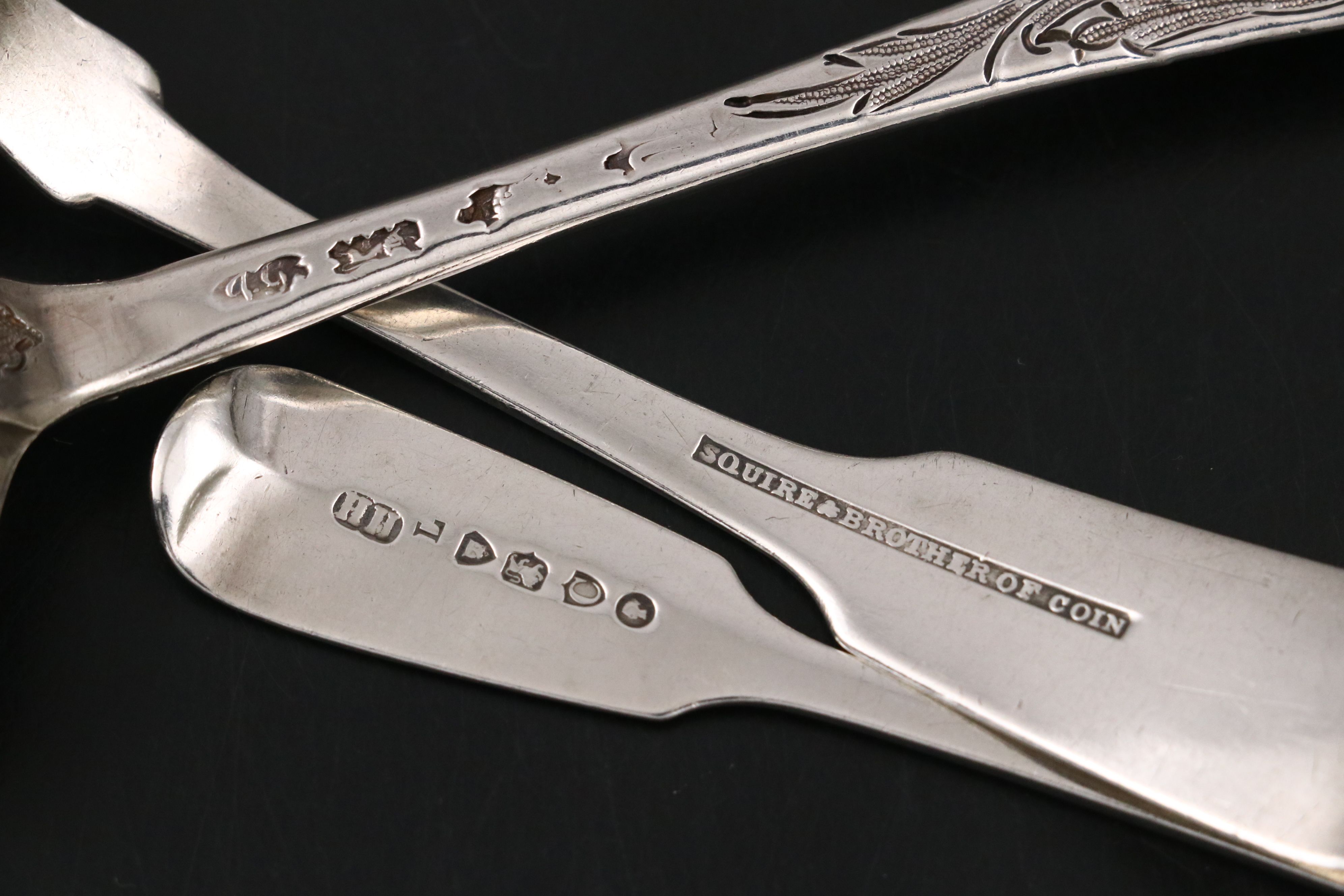 John Gorham English Parcel Gilt Berry Spoon with Other Sterling Serving Utensils