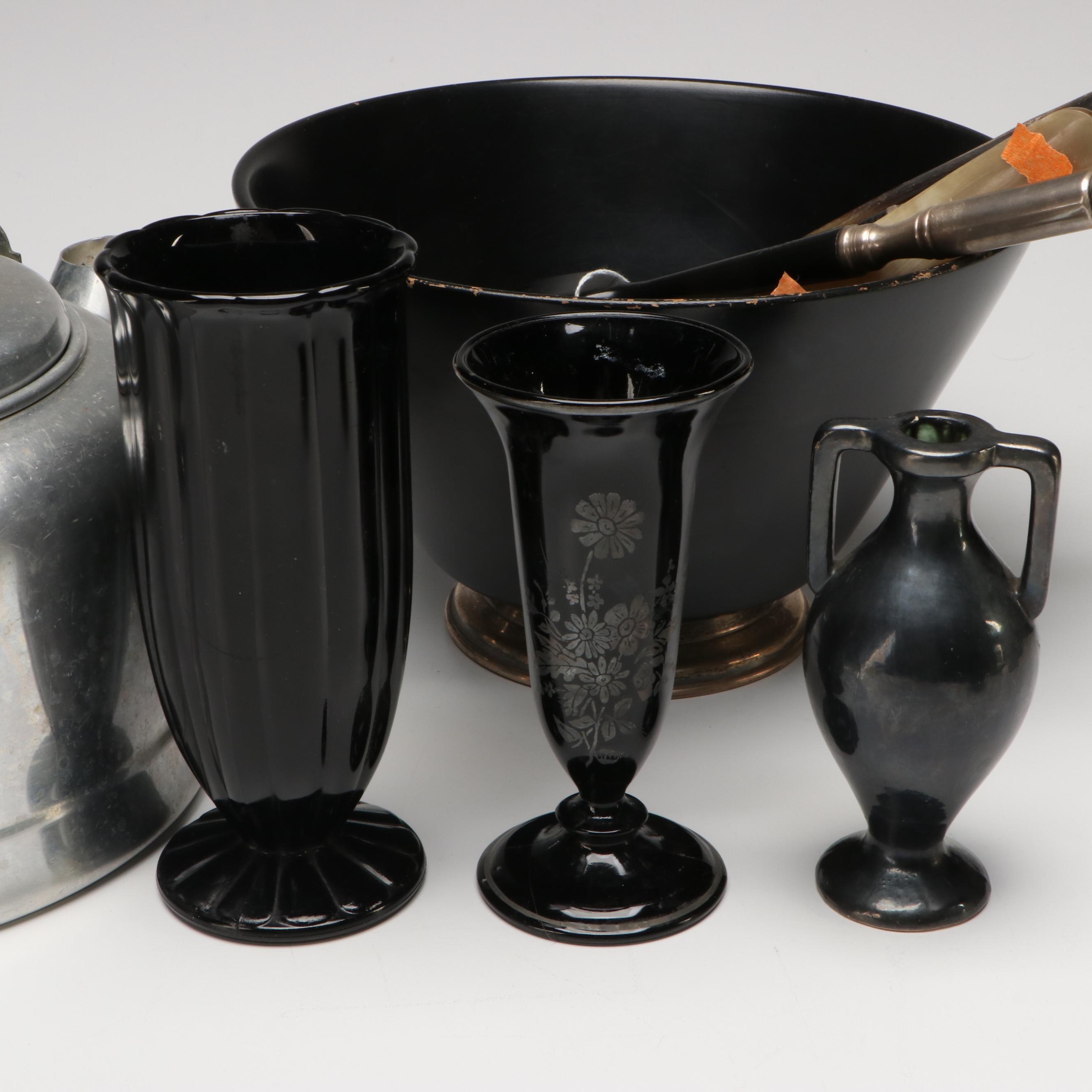 Italian Wood and Sterling Silver Salad Set with More Kitchen Tools and Décor