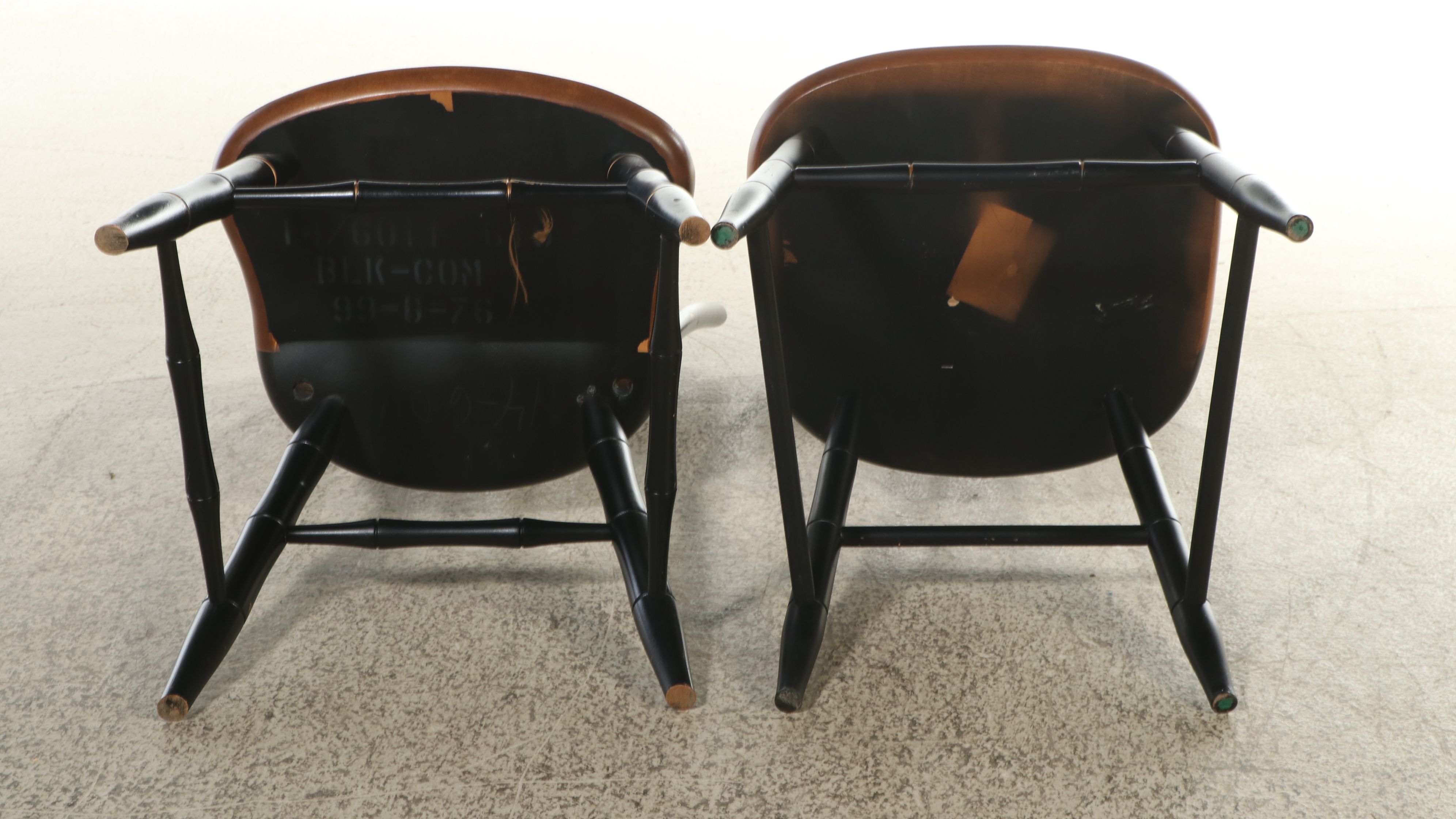 Hitchcock Style Painted and Stencil-Decorated Spindle-Back Chairs