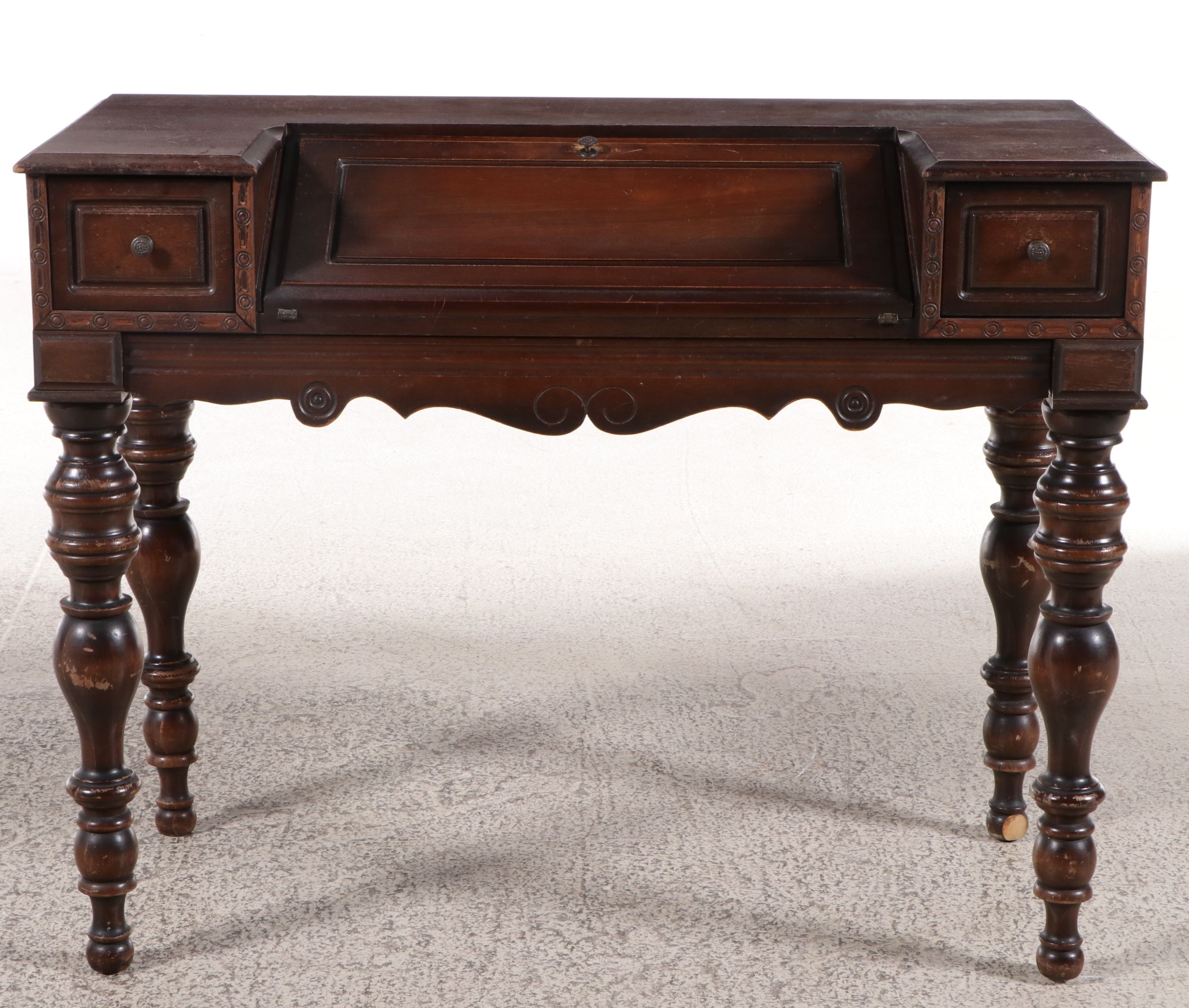 Victorian Mahogany Spinet Fall-Front Writing Desk, Early 20th Century