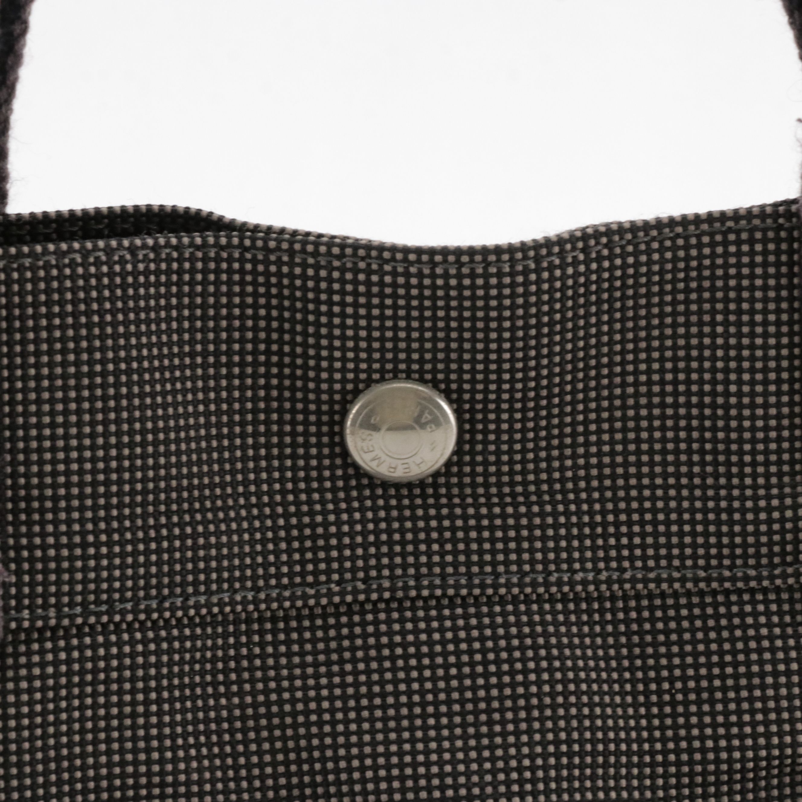 Hermès Herline Fourre-Tout GM Zip Tote in Grey Nylon Canvas