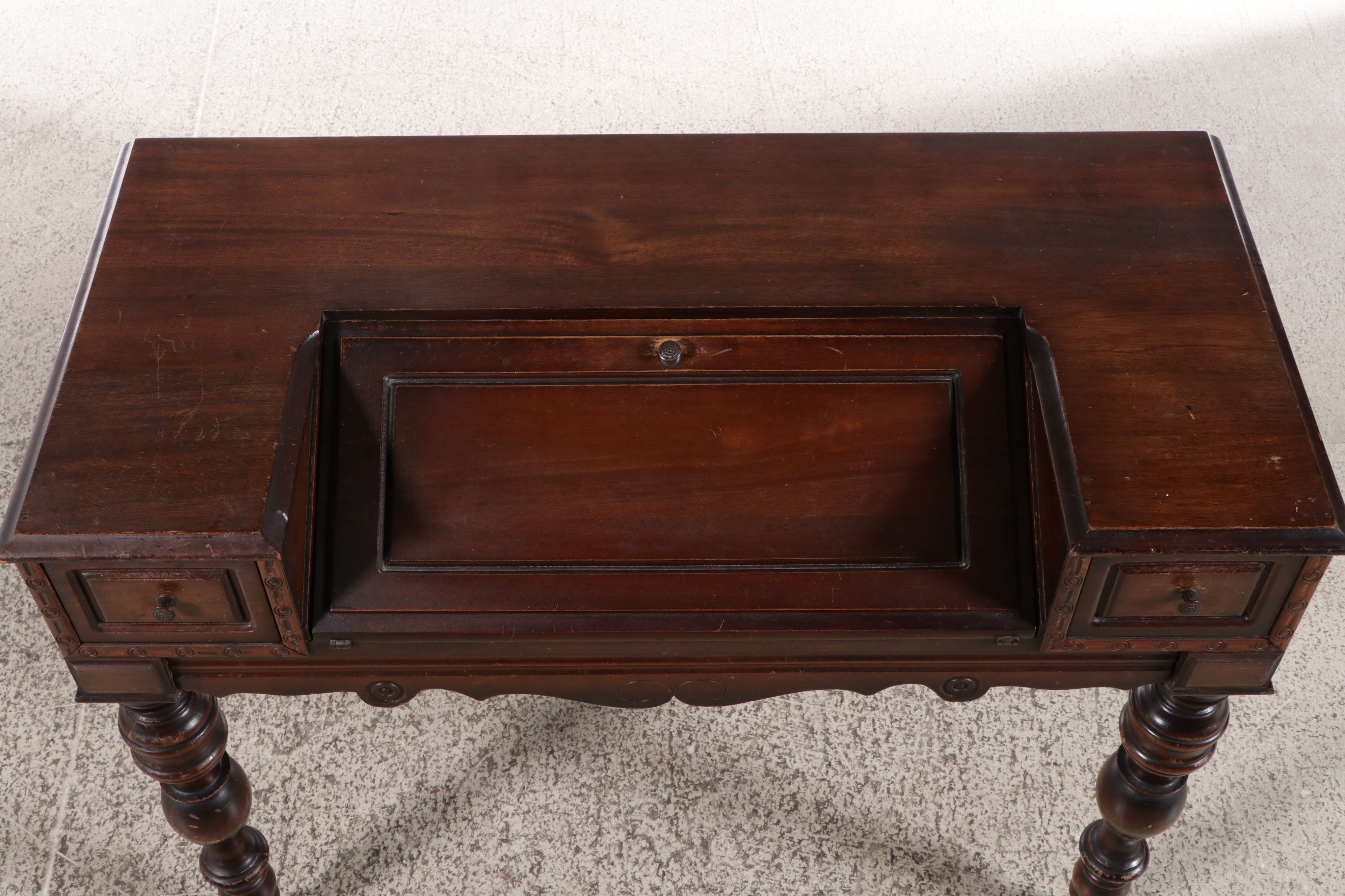 Victorian Mahogany Spinet Fall-Front Writing Desk, Early 20th Century