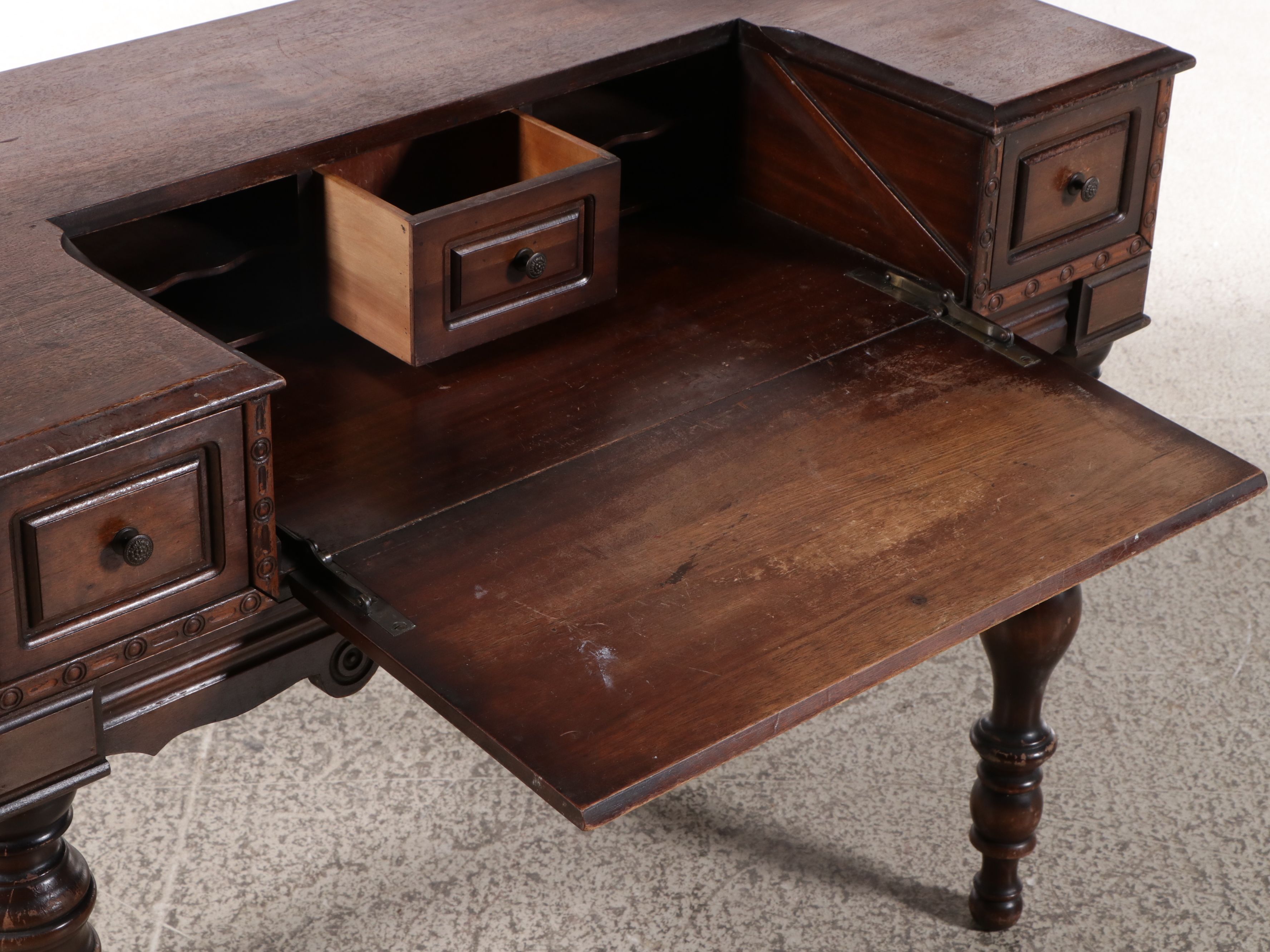 Victorian Mahogany Spinet Fall-Front Writing Desk, Early 20th Century