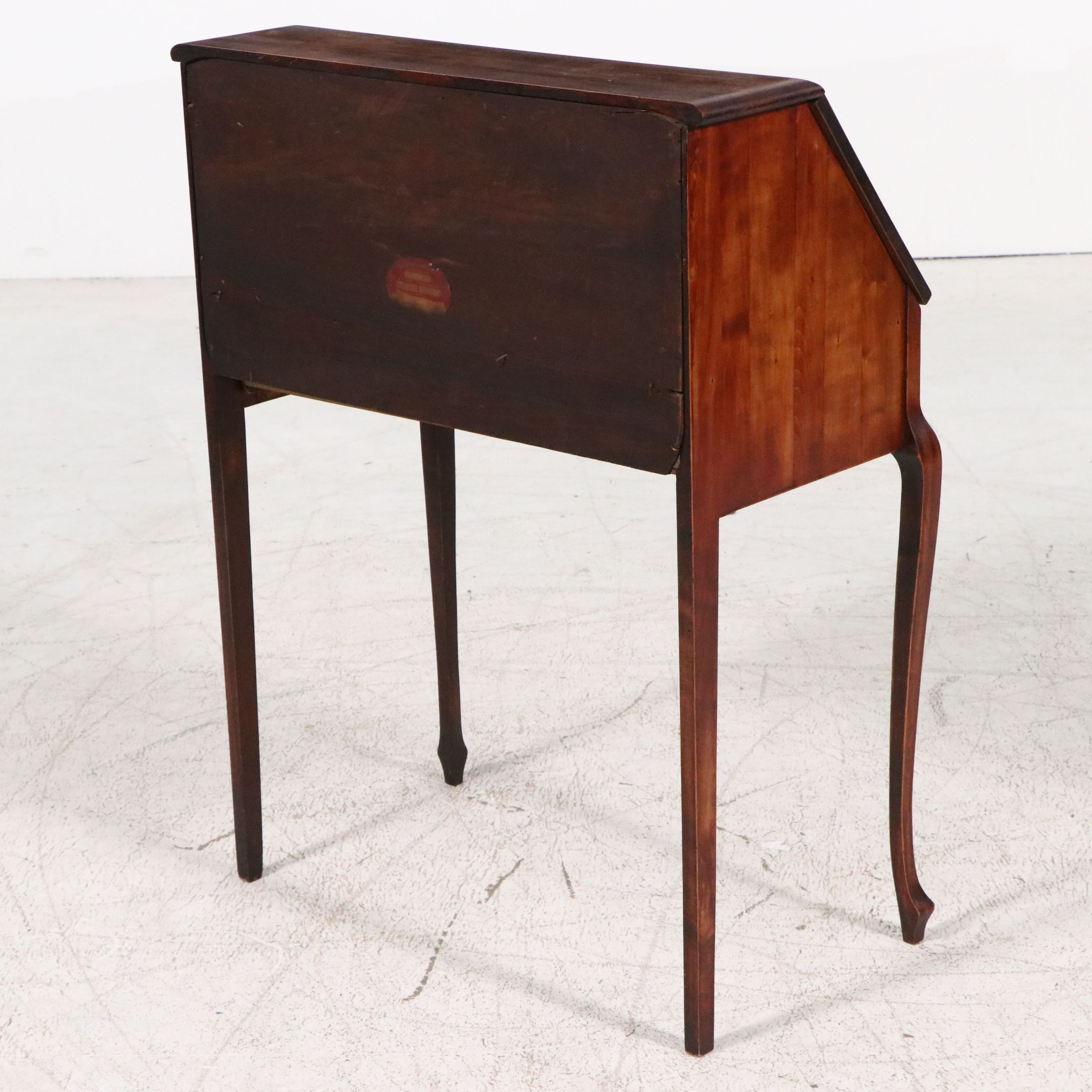 Queen Anne Style Mahogany Finish Drop-Front Desk, Early 20th Century