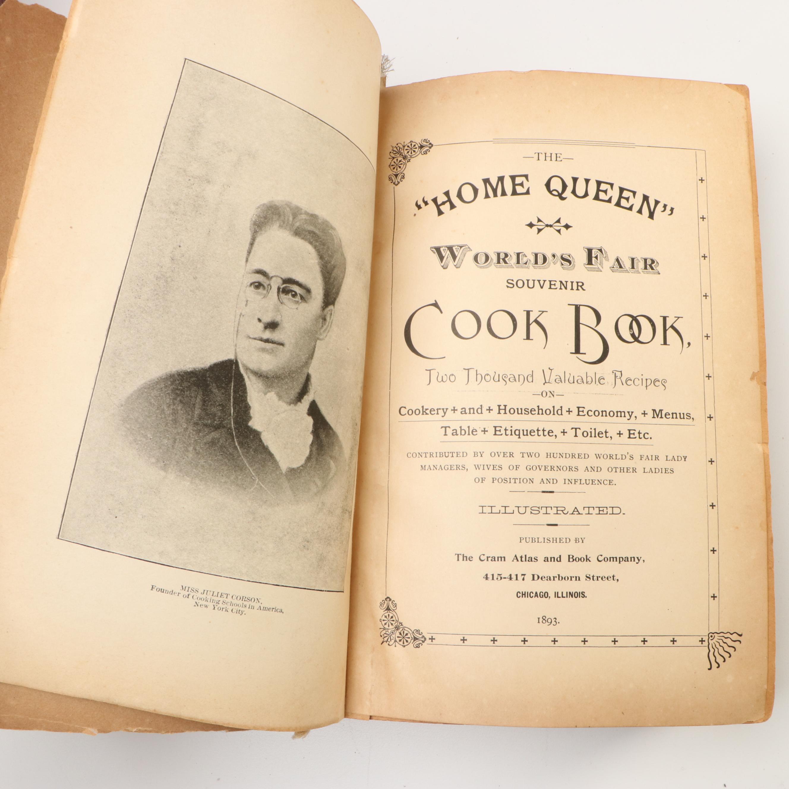 "The Home Queen World's Fair Souvenir Cook Book" and More Cookbooks