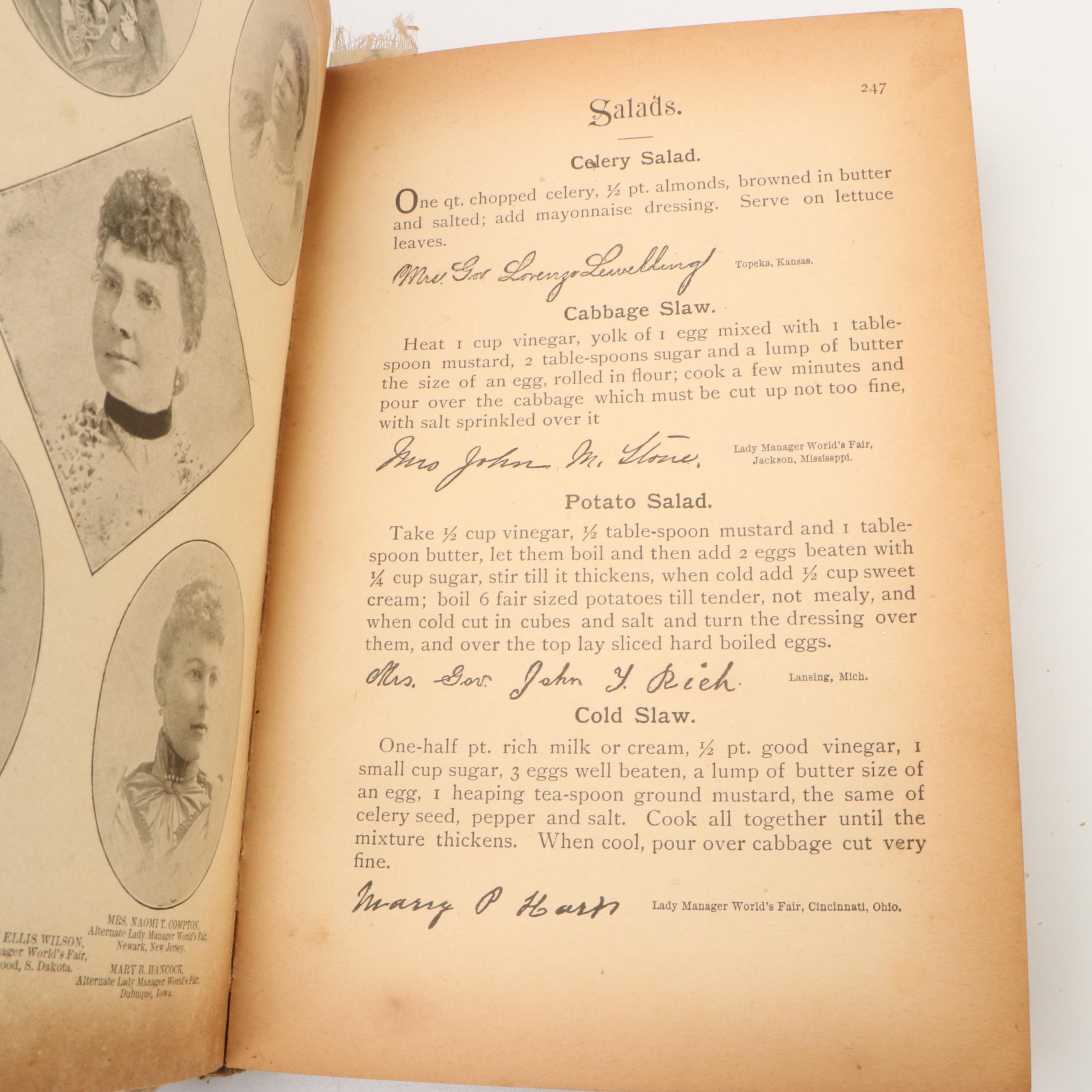 "The Home Queen World's Fair Souvenir Cook Book" and More Cookbooks