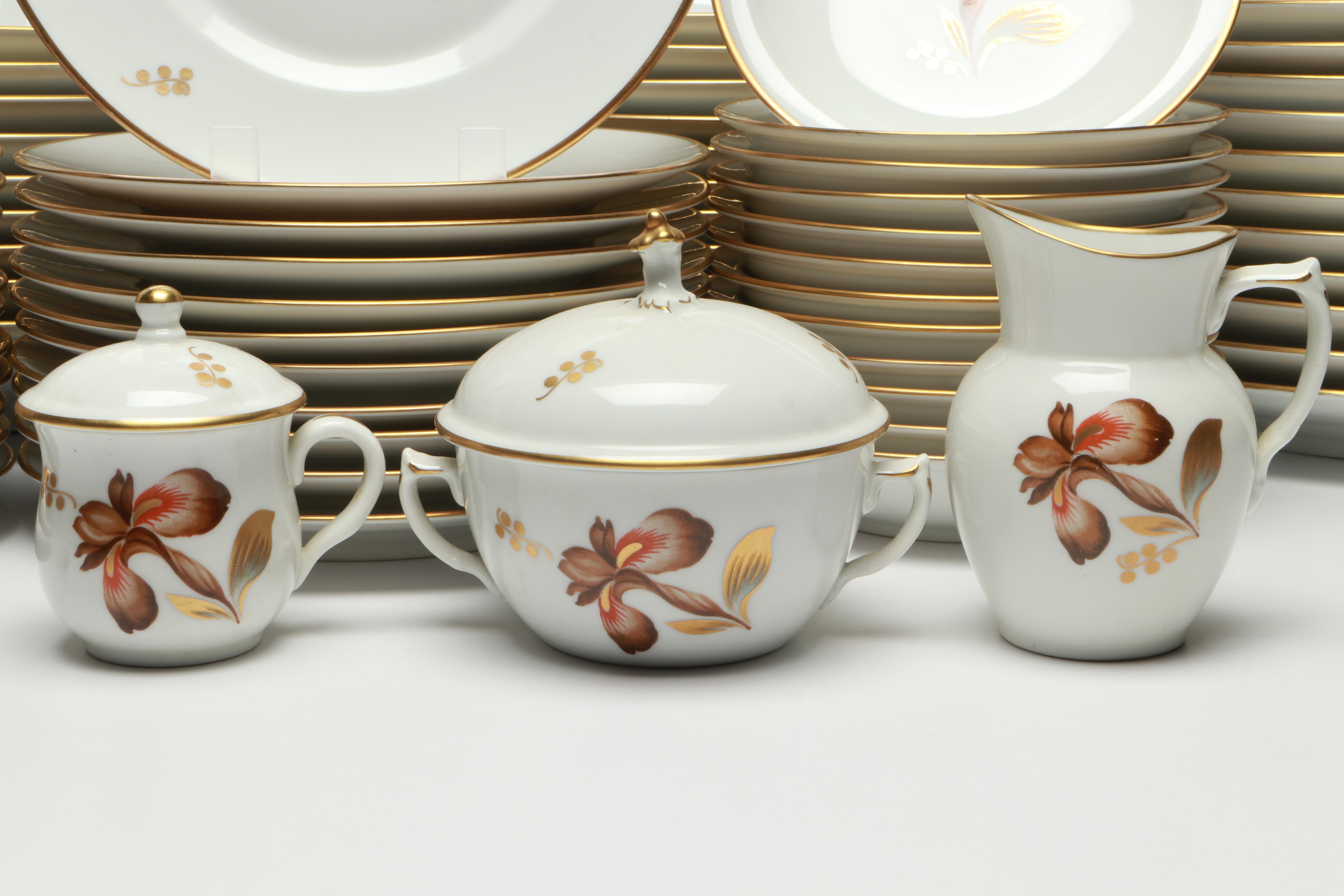 Royal Copenhagen "Brown Iris" Porcelain Dinnerware