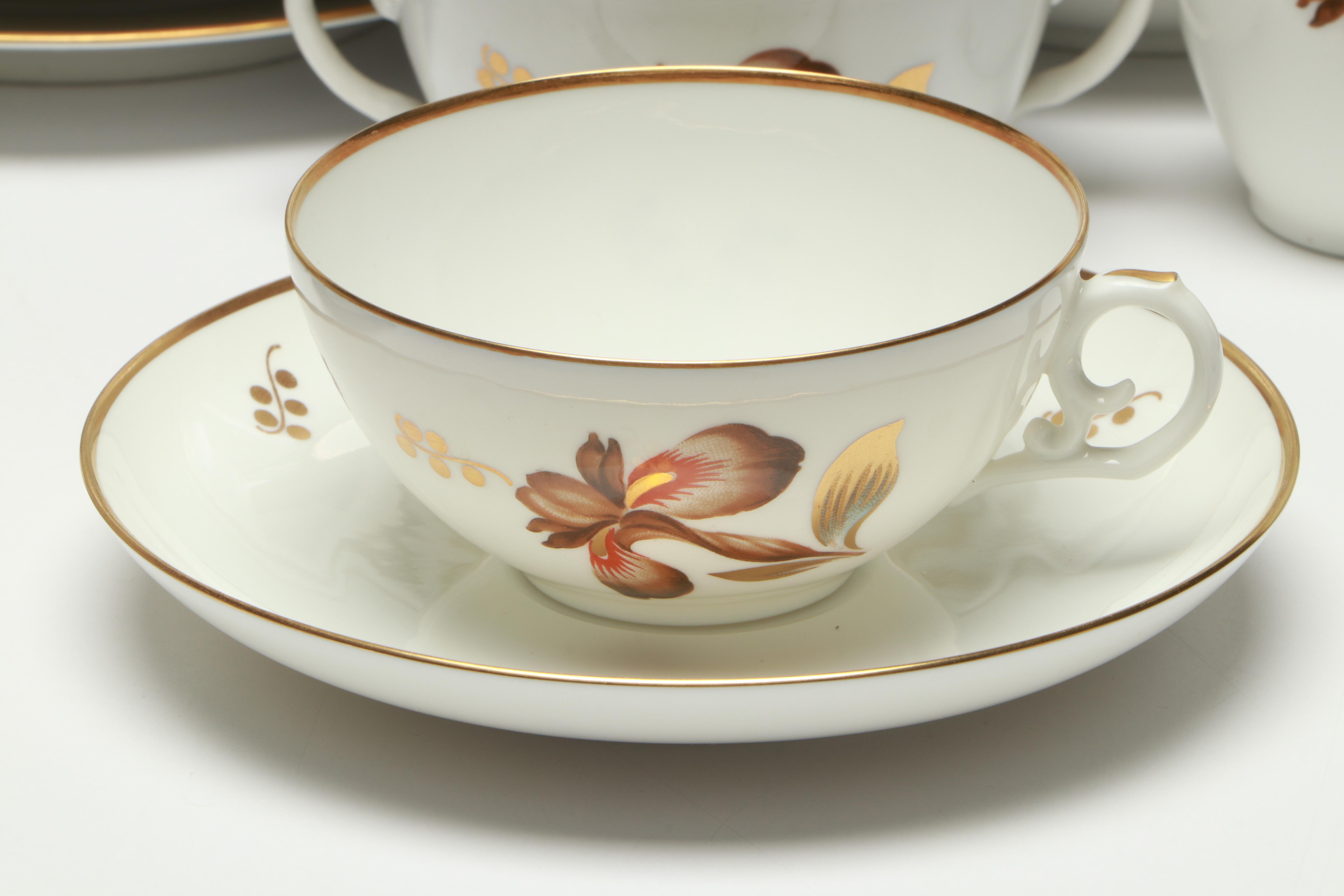 Royal Copenhagen "Brown Iris" Porcelain Dinnerware