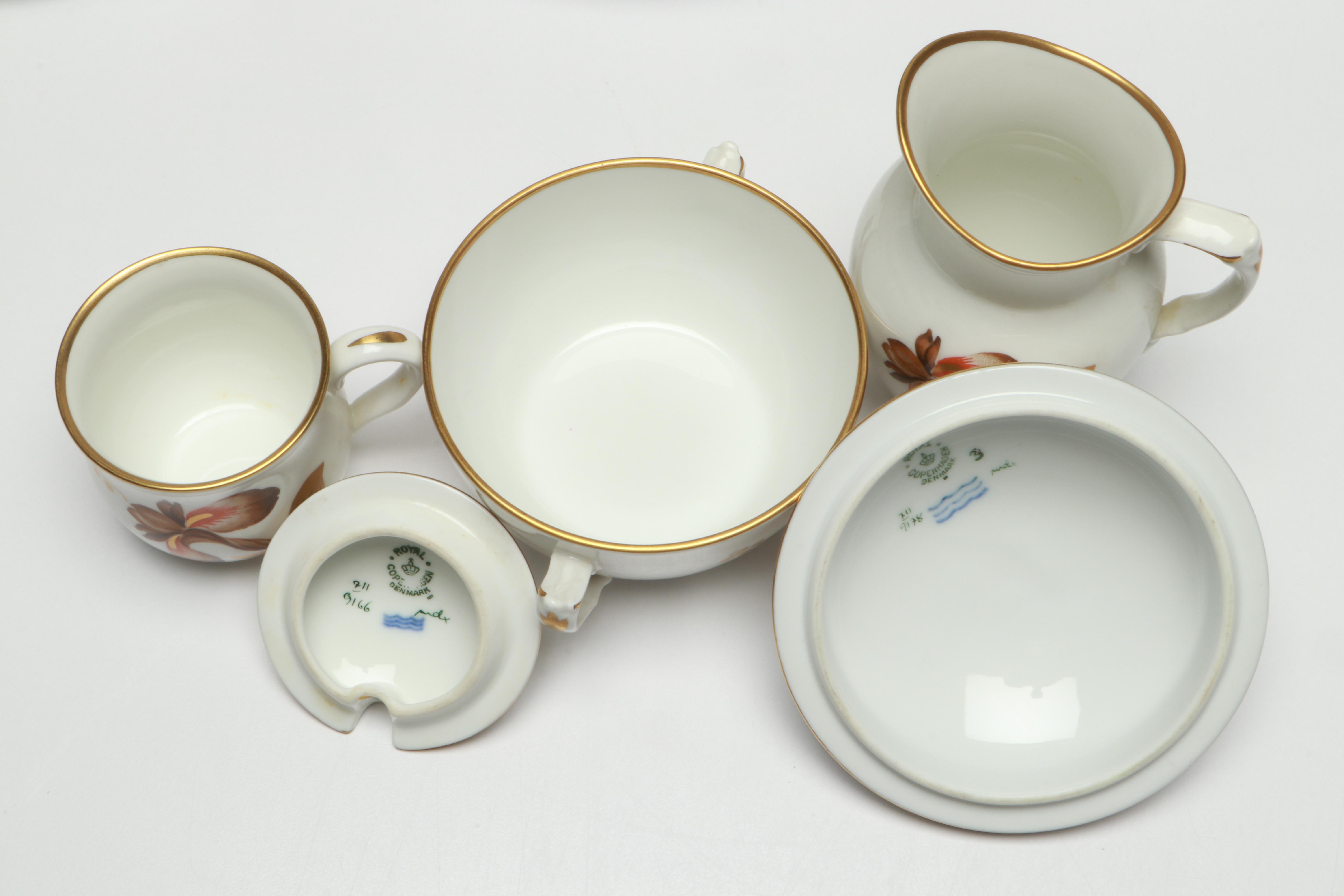 Royal Copenhagen "Brown Iris" Porcelain Dinnerware