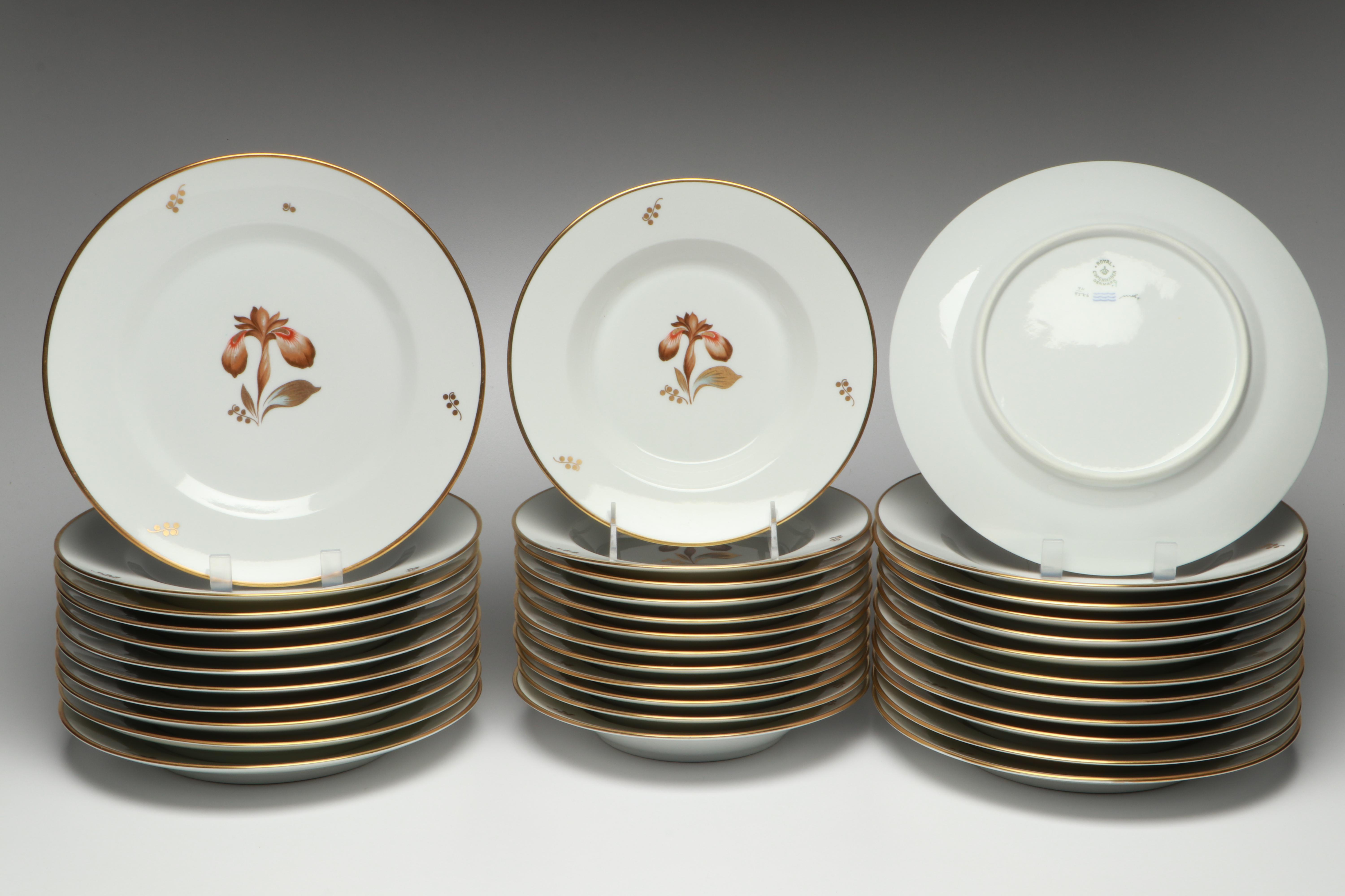 Royal Copenhagen "Brown Iris" Porcelain Dinnerware