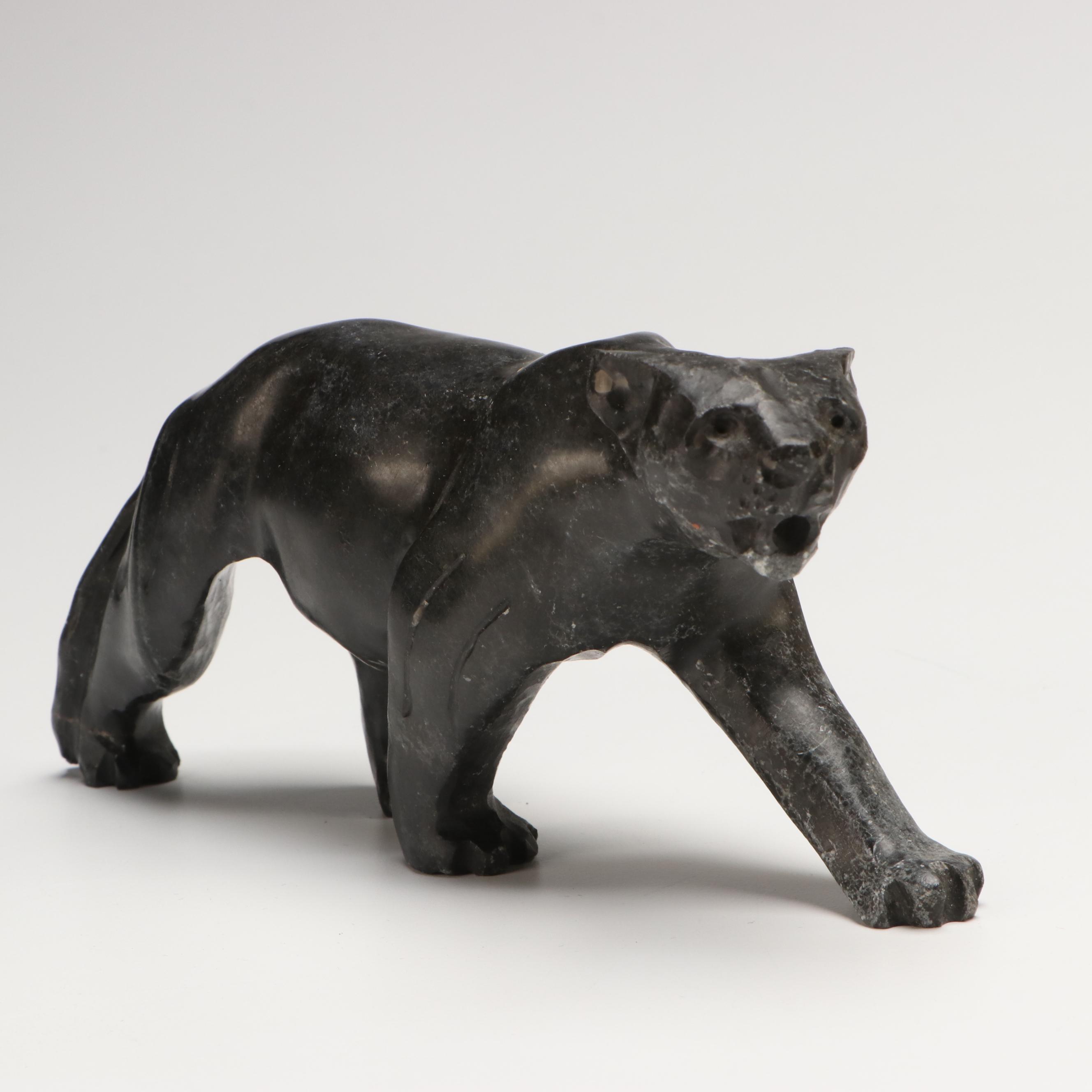 Inuit Style Soapstone Figures with Enamel Art Coasters and Stone Plate