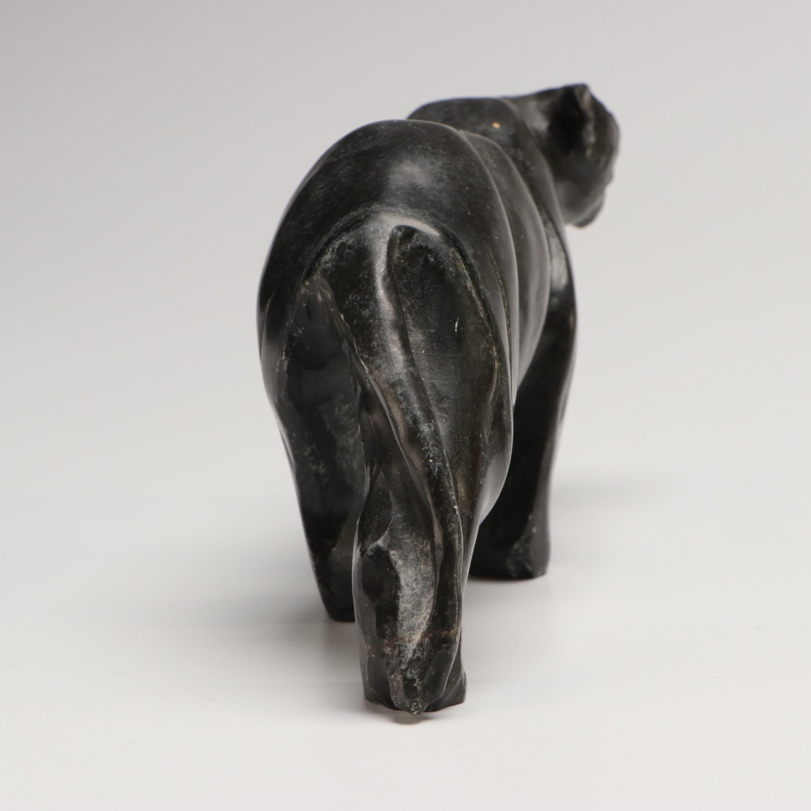 Inuit Style Soapstone Figures with Enamel Art Coasters and Stone Plate