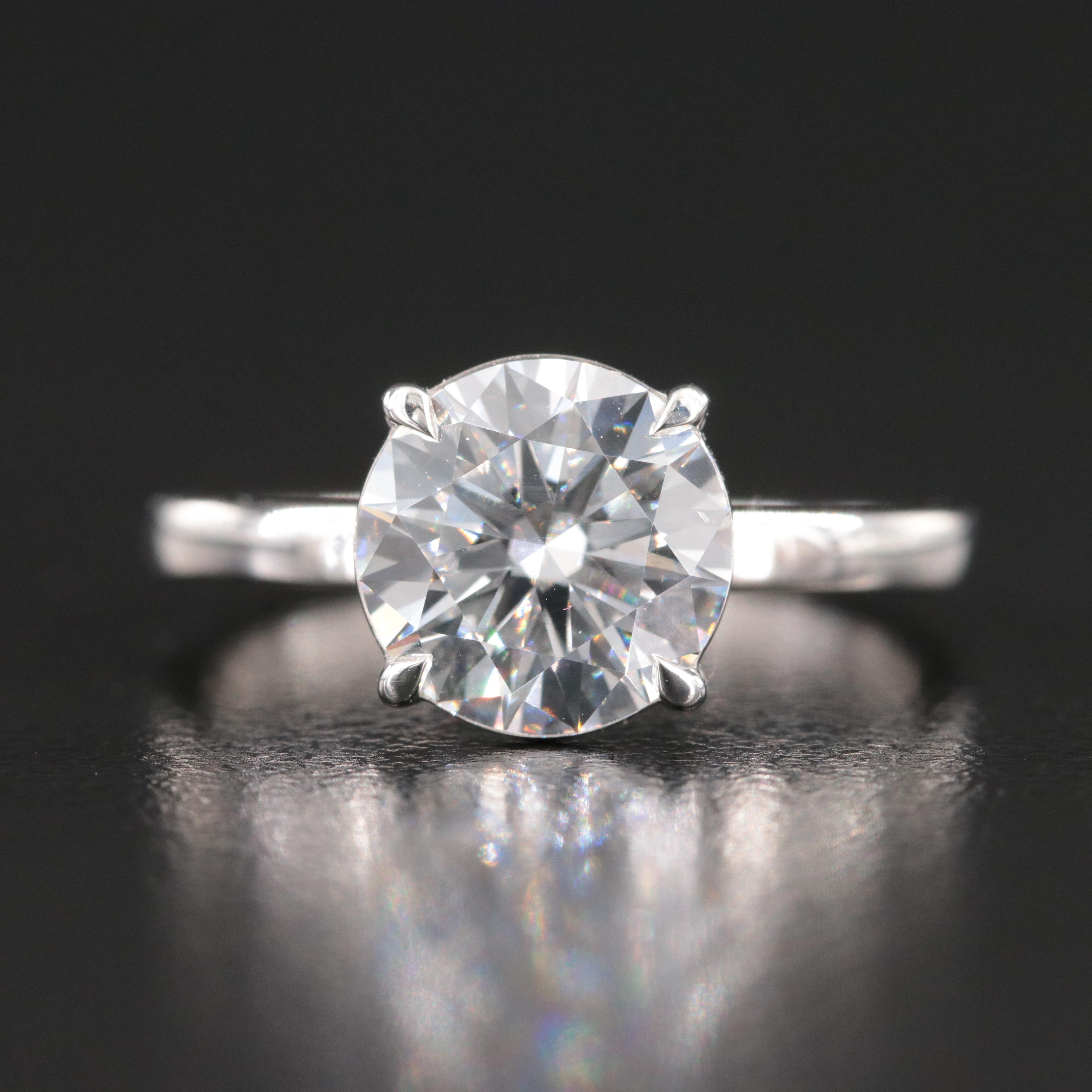 Platinum 1.99 CT Lab Grown Diamond Solitaire Ring with IGI Report