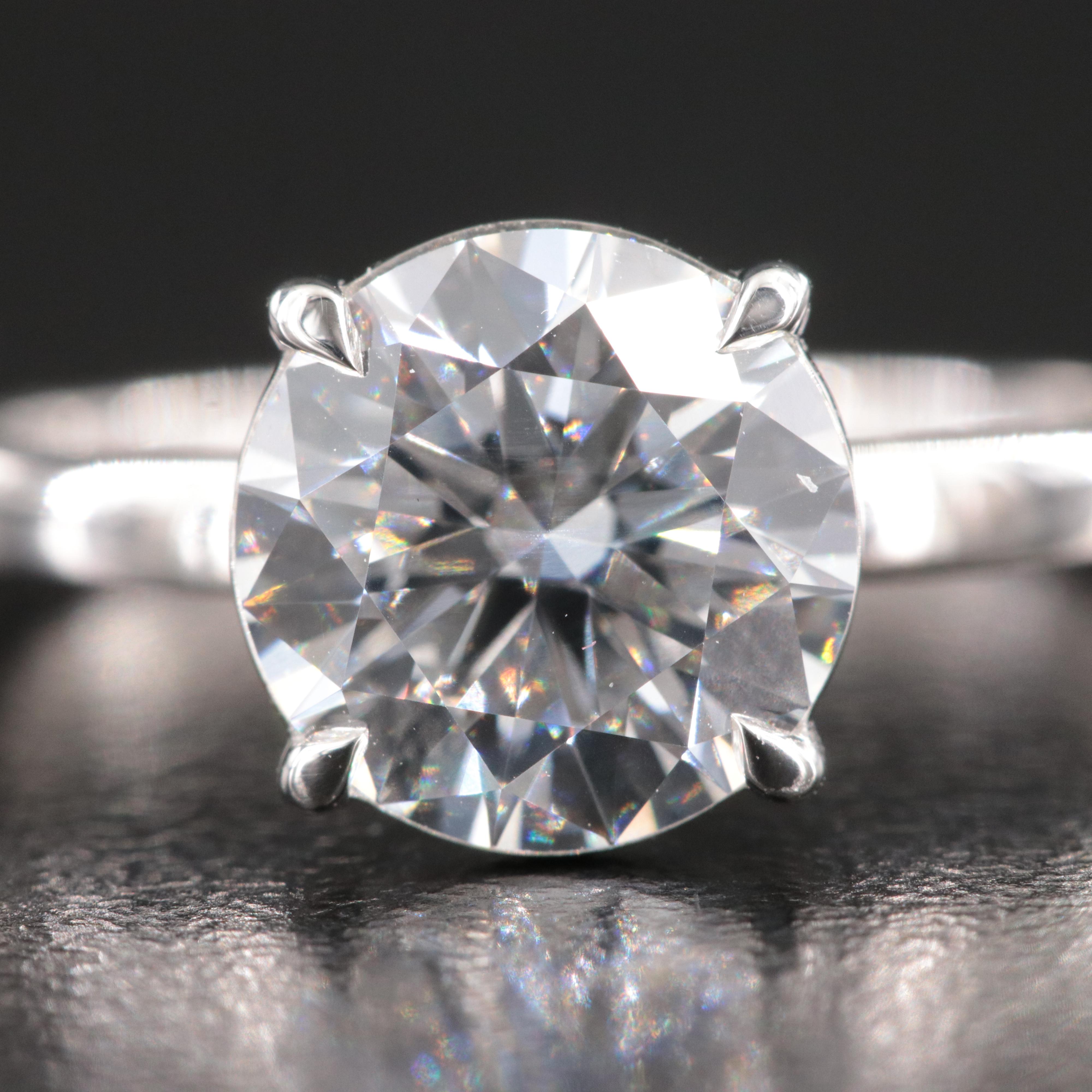 Platinum 1.99 CT Lab Grown Diamond Solitaire Ring with IGI Report