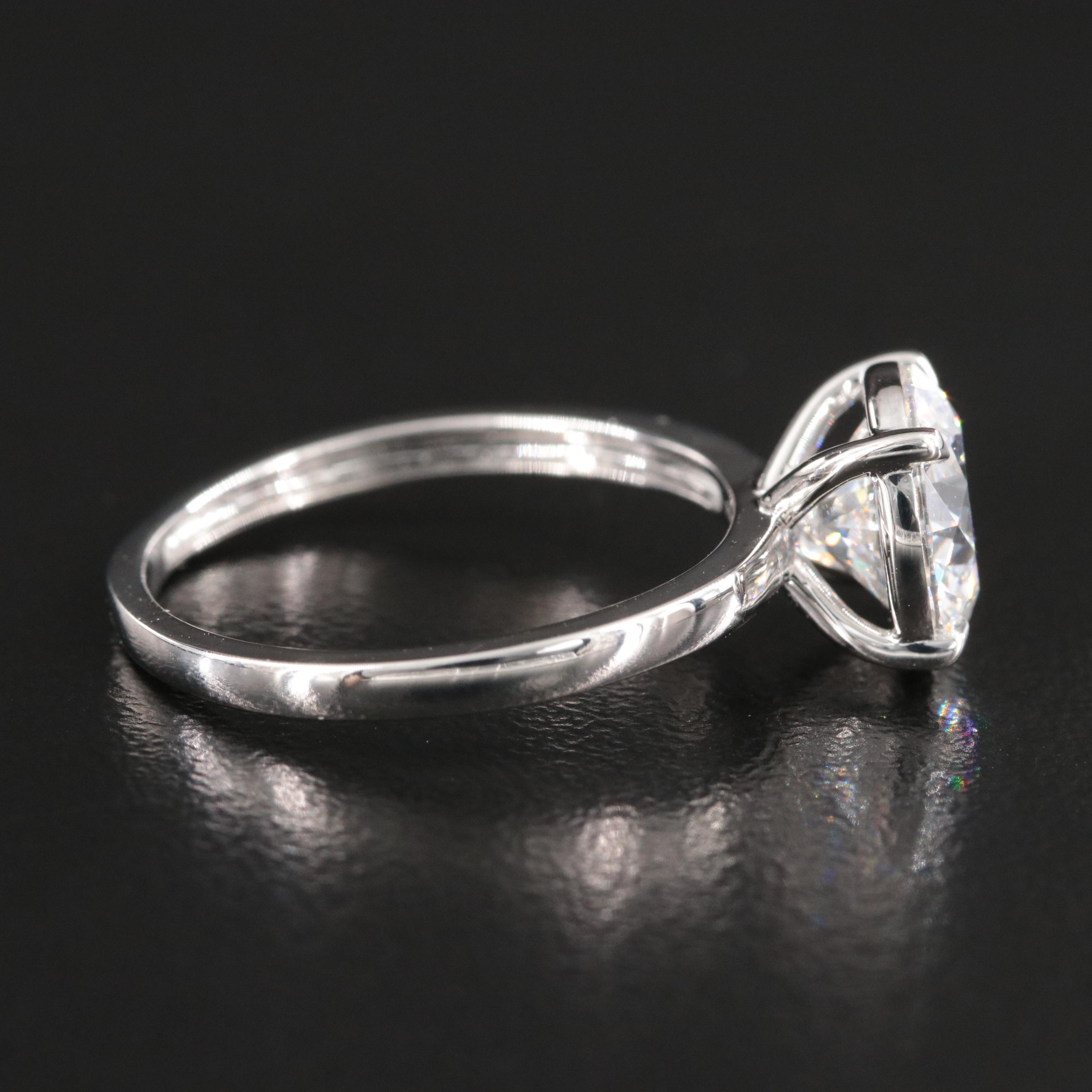 Platinum 1.99 CT Lab Grown Diamond Solitaire Ring with IGI Report