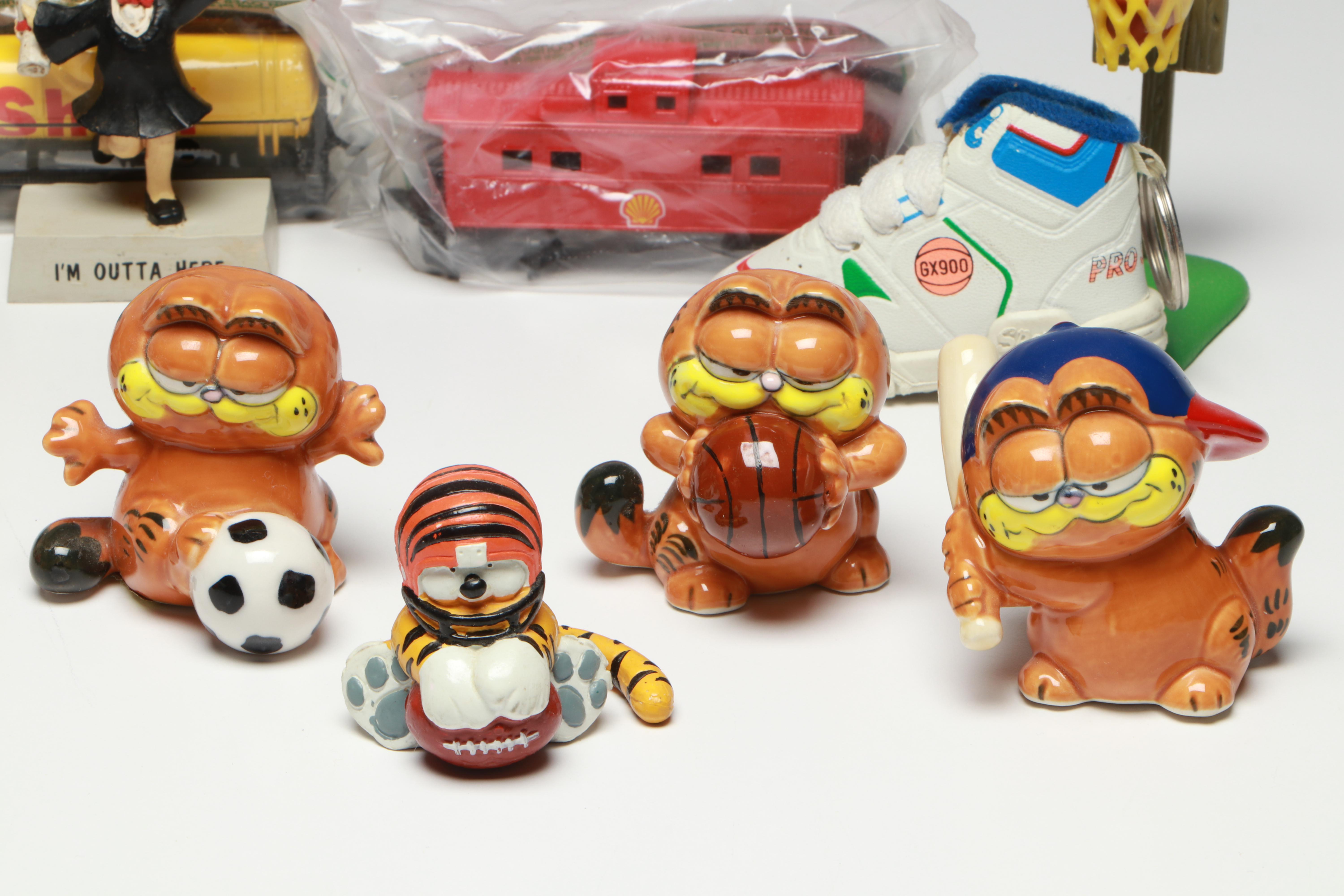 Ceramic Garfield Figures with Smurfs, Care Bears, and More Figurines