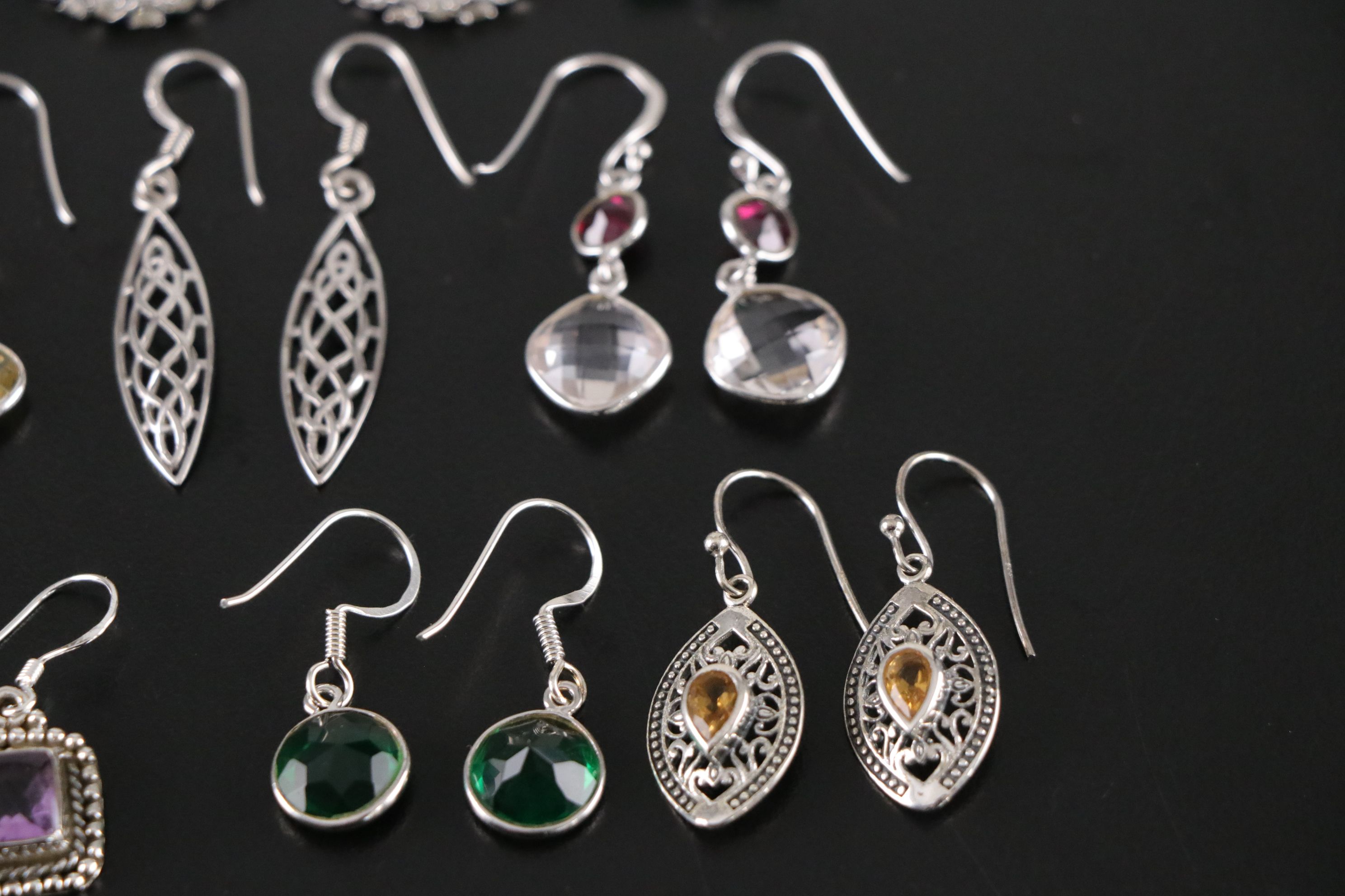 14 Assorted Sterling Silver Rings and Earrings