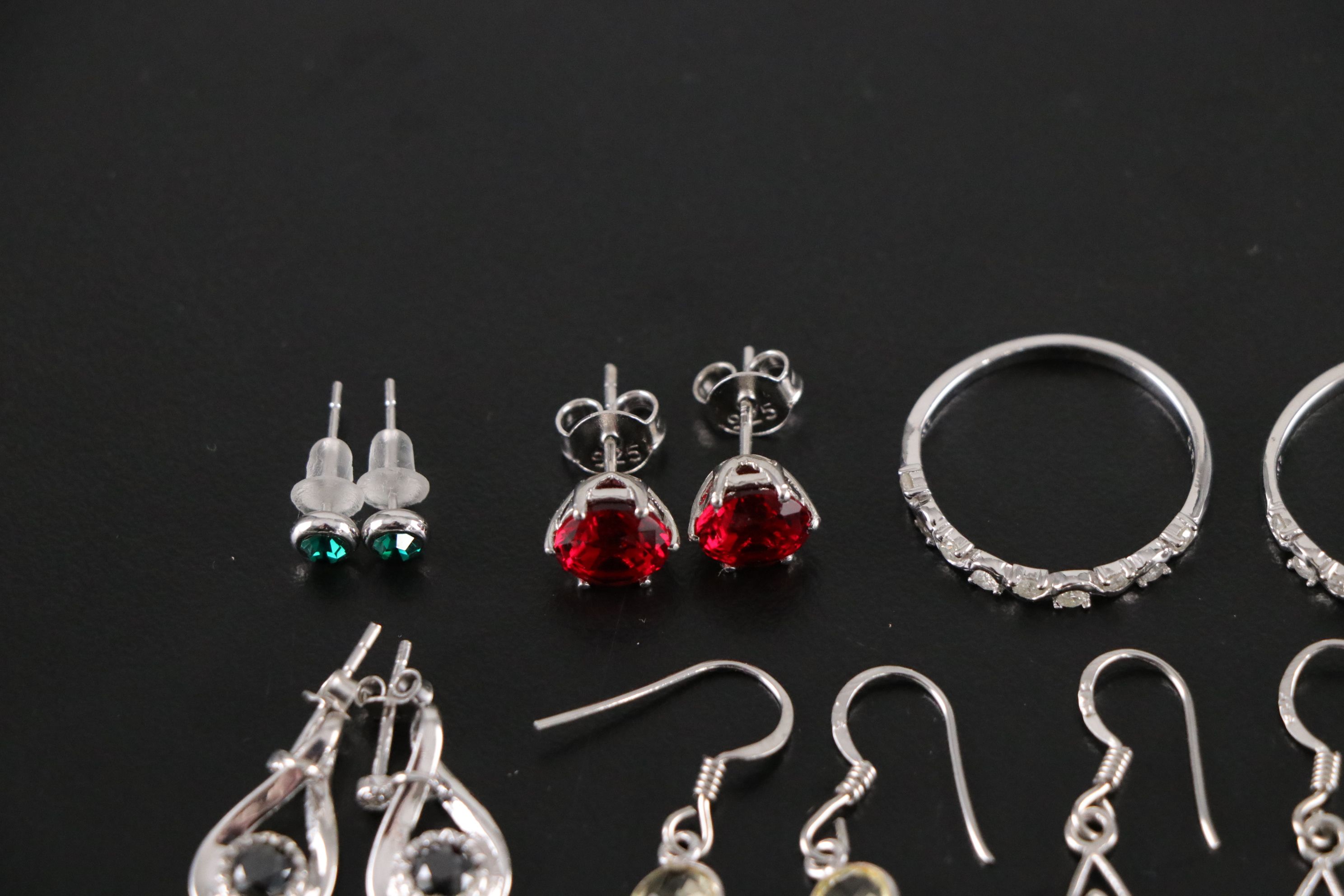 14 Assorted Sterling Silver Rings and Earrings