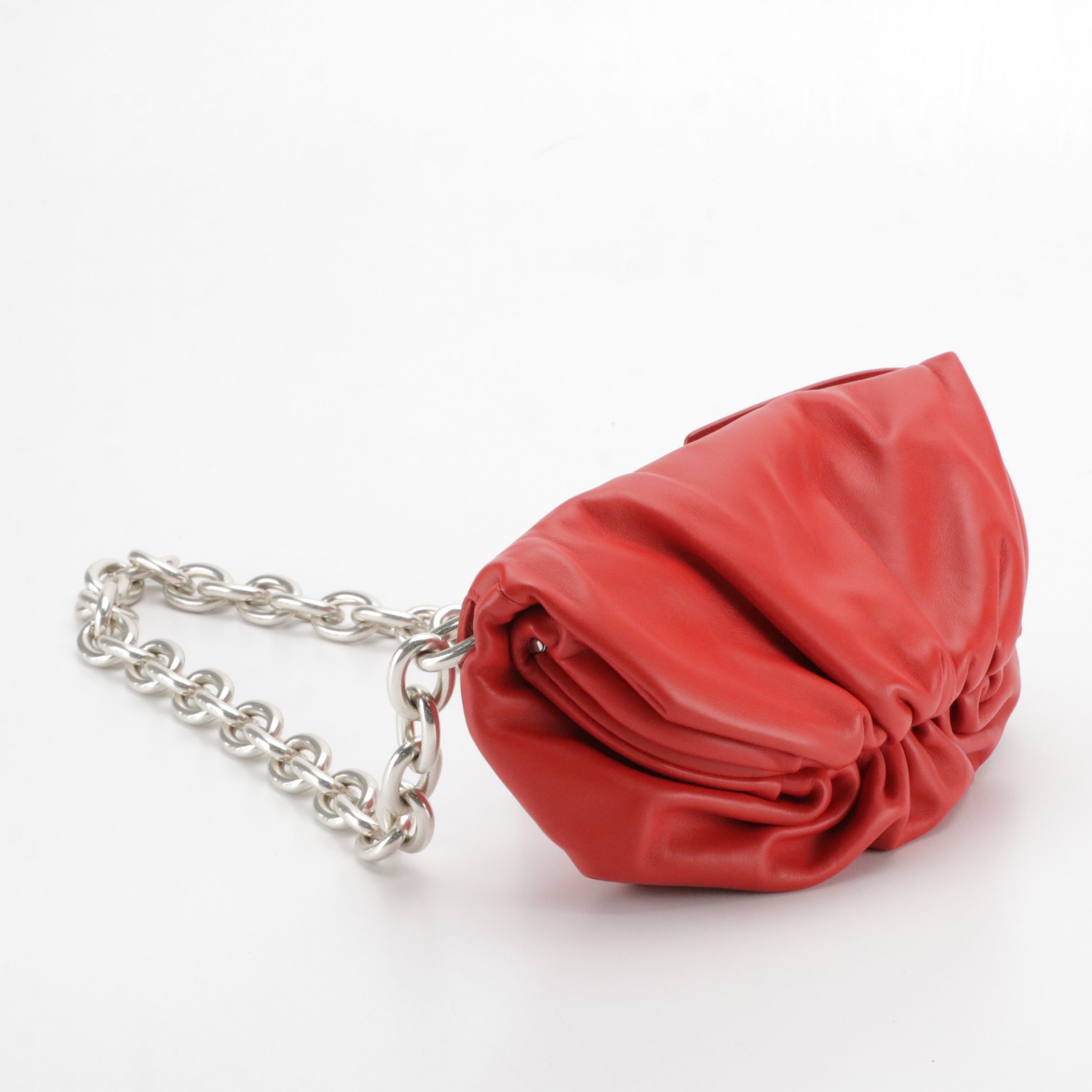 Bottega Veneta The Pouch Belt/Sling Bag in Cherry Red Calfskin Leather