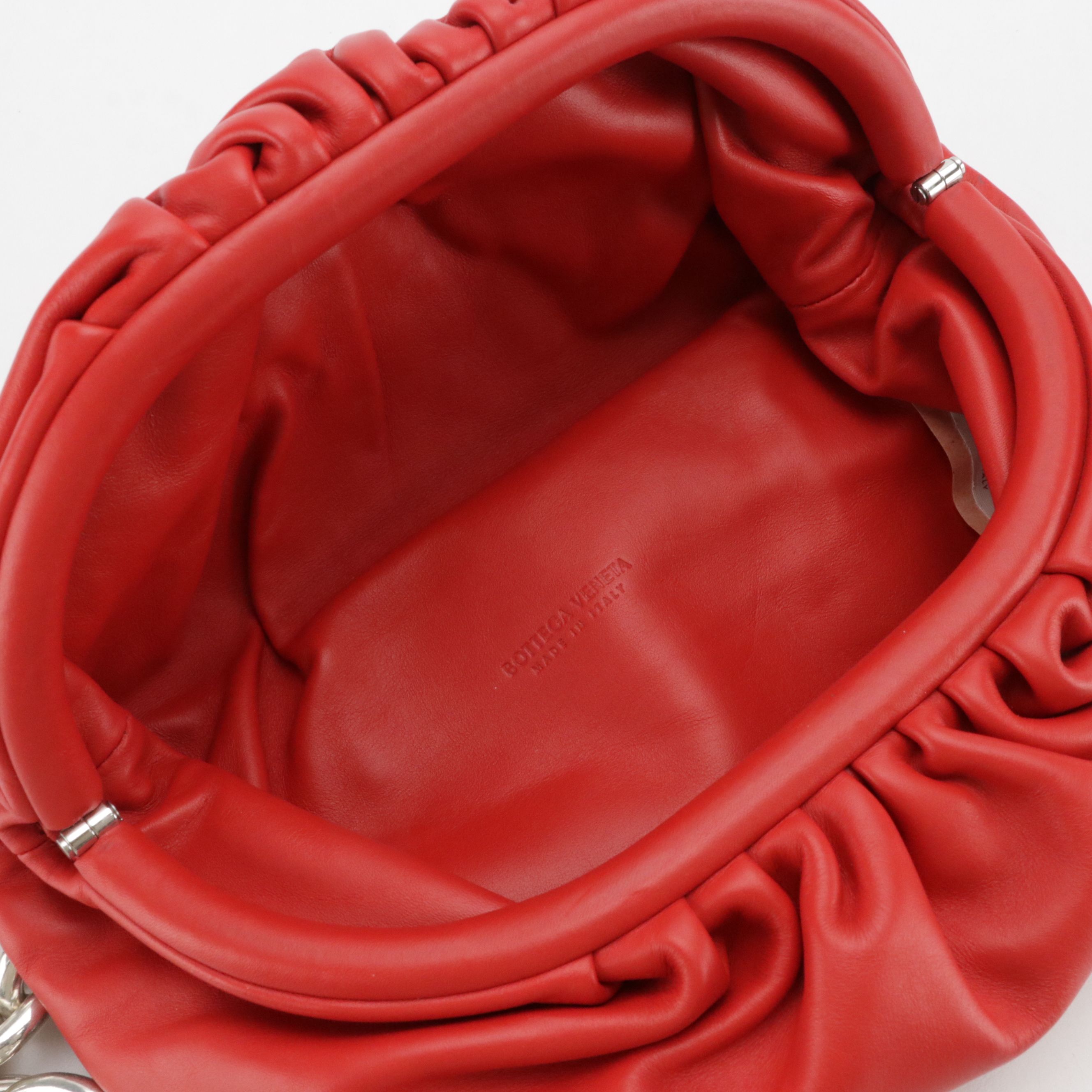 Bottega Veneta The Pouch Belt/Sling Bag in Cherry Red Calfskin Leather