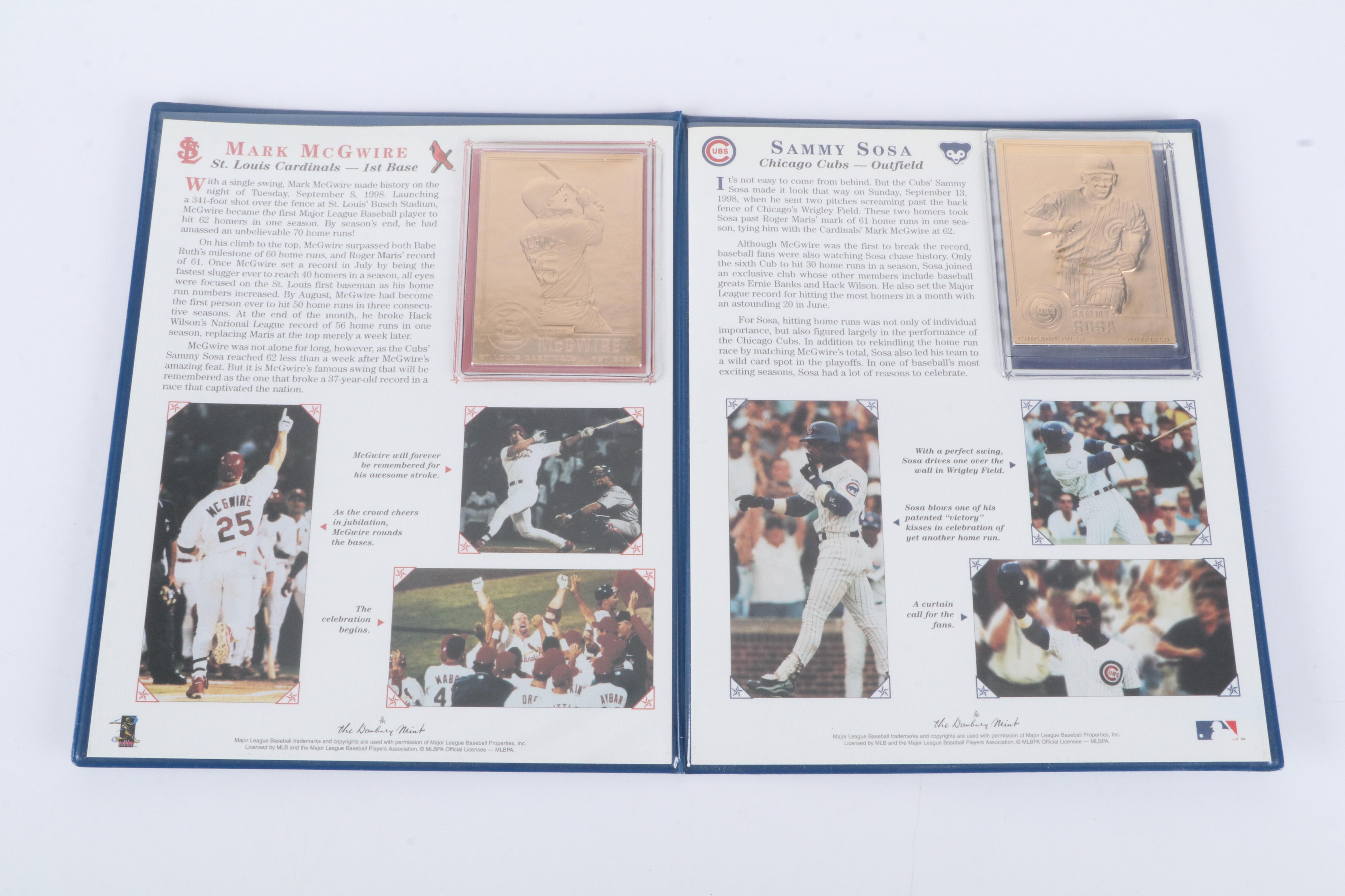 Mark McGwire and Sammy Sosa Danbury Mint Baseball Cards with More