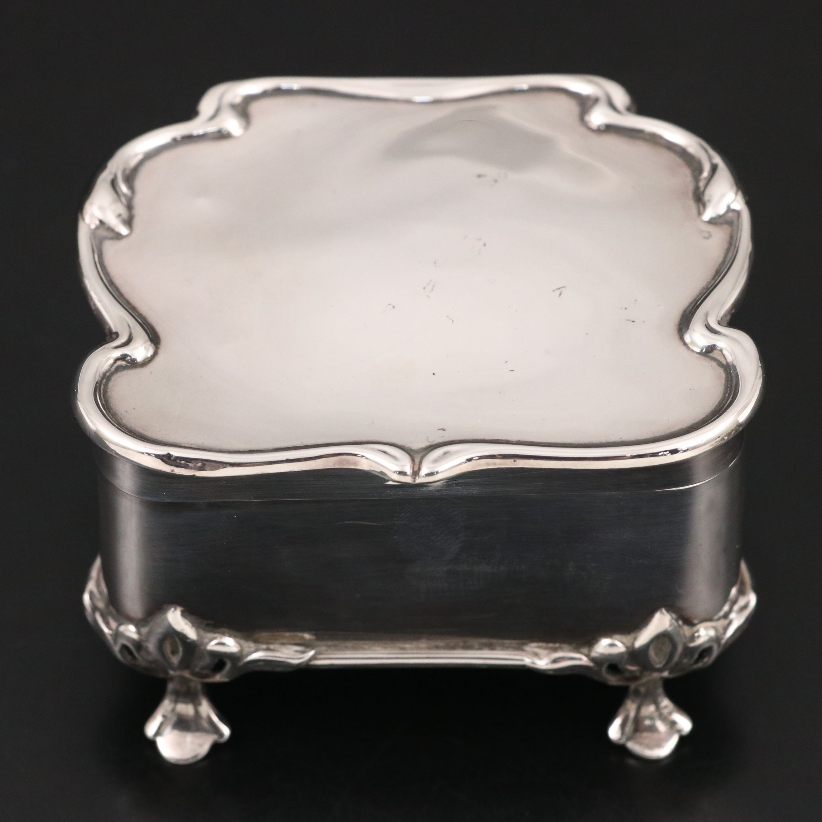 English Arts & Crafts Sterling Creamer with Other Lidded Box and Sugar Bowl