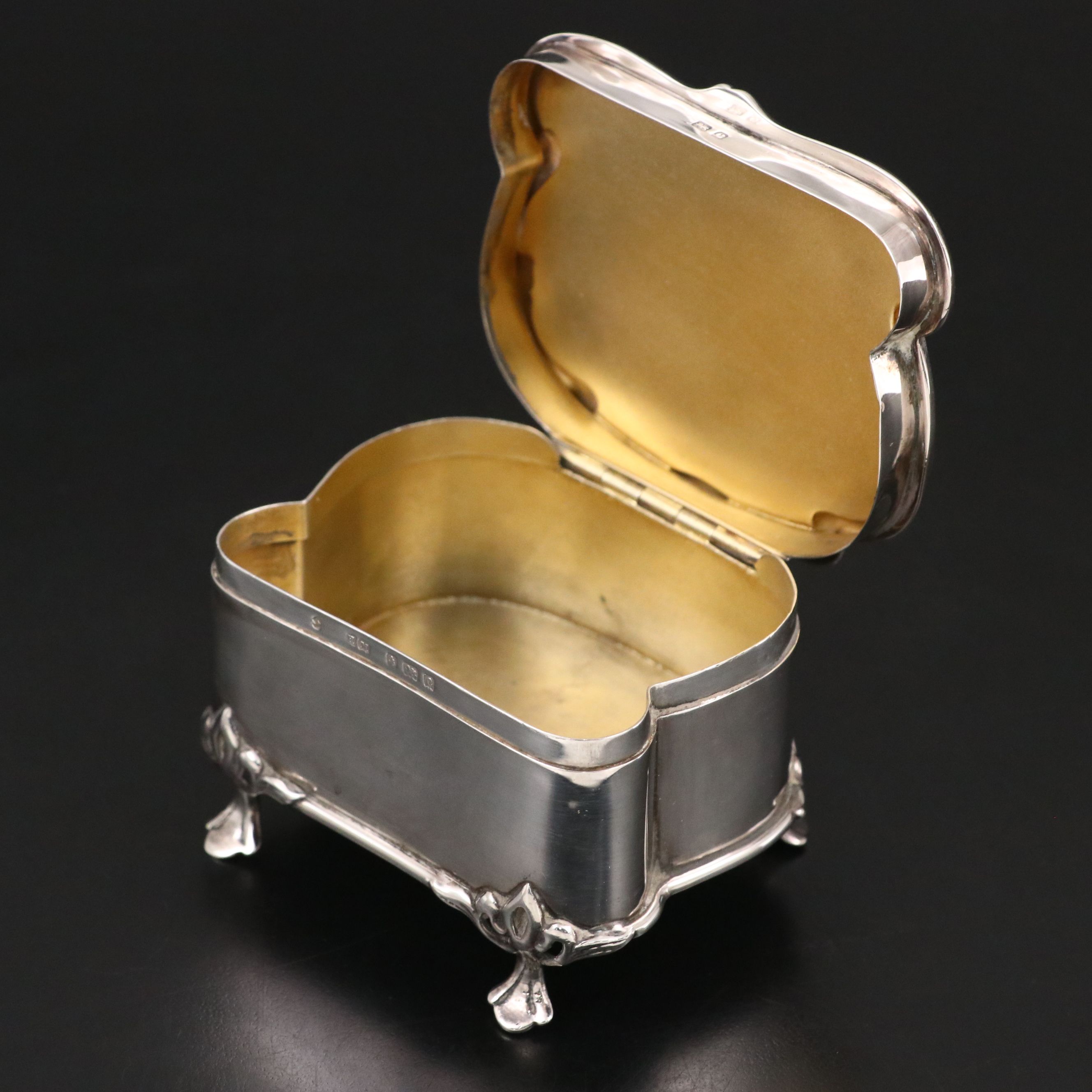 English Arts & Crafts Sterling Creamer with Other Lidded Box and Sugar Bowl