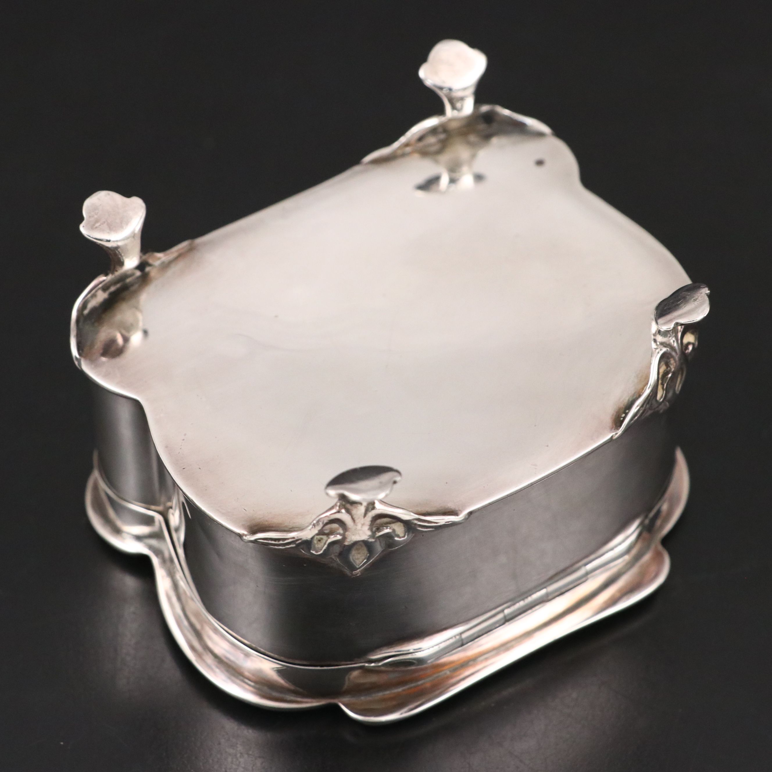 English Arts & Crafts Sterling Creamer with Other Lidded Box and Sugar Bowl