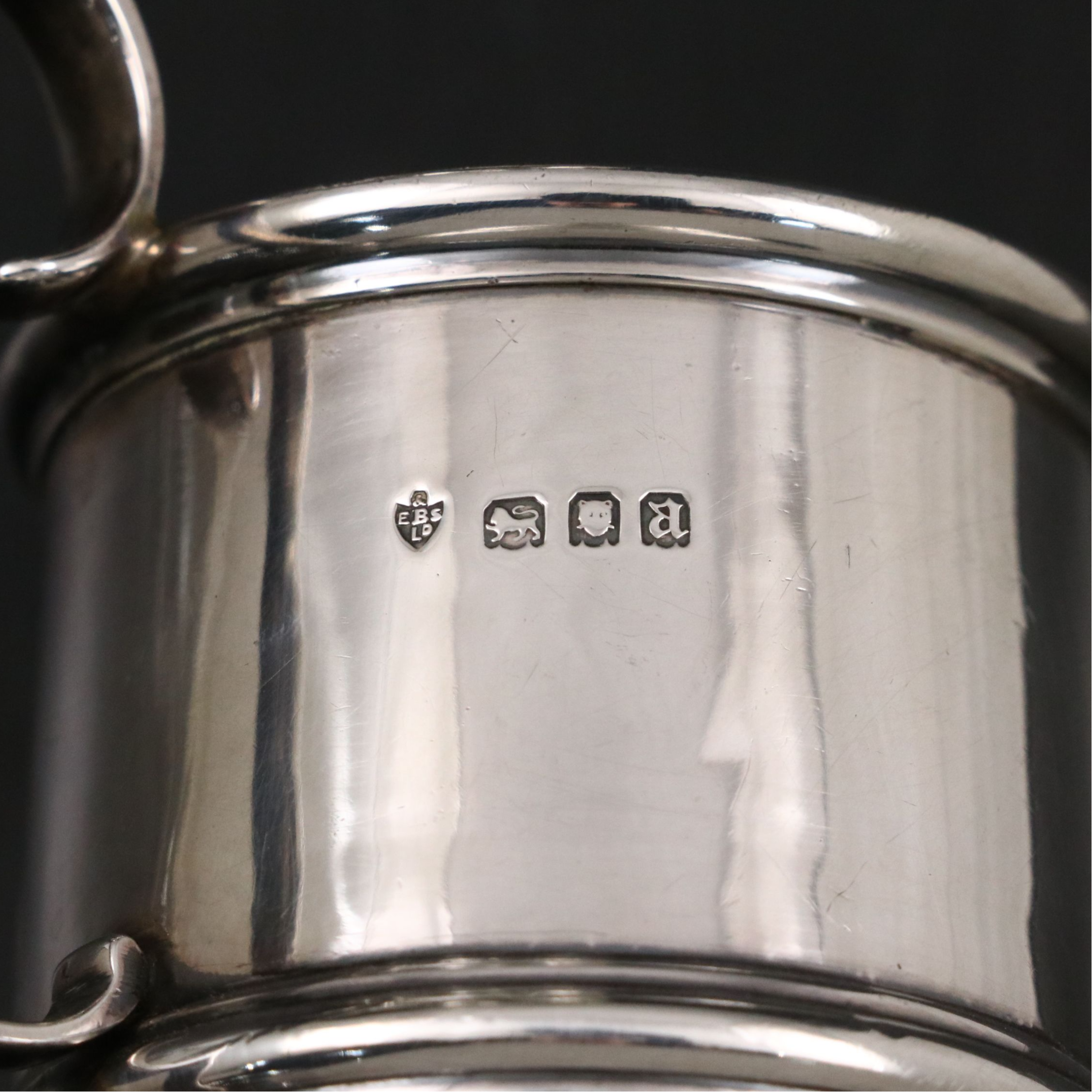 English Arts & Crafts Sterling Creamer with Other Lidded Box and Sugar Bowl