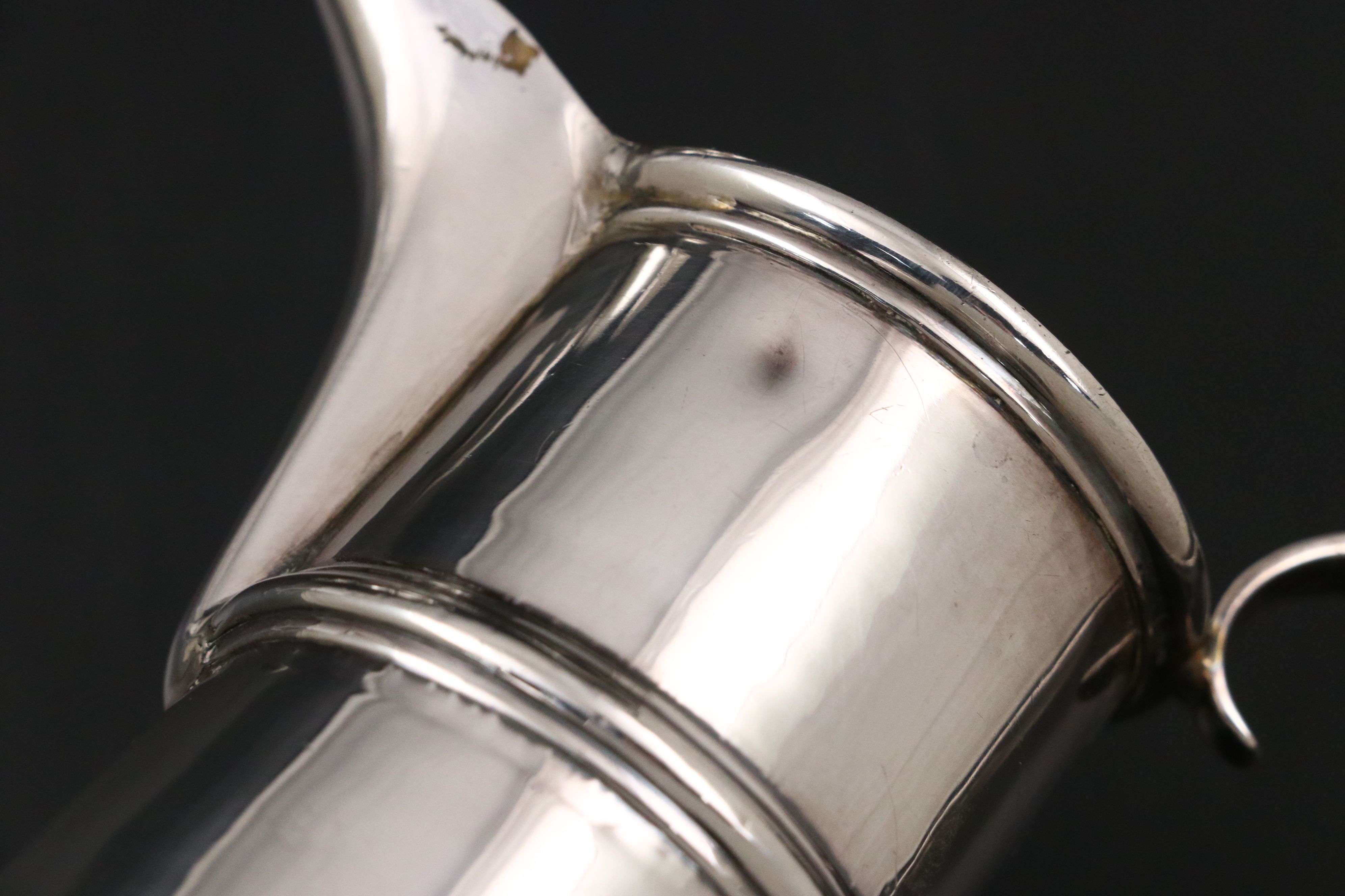 English Arts & Crafts Sterling Creamer with Other Lidded Box and Sugar Bowl