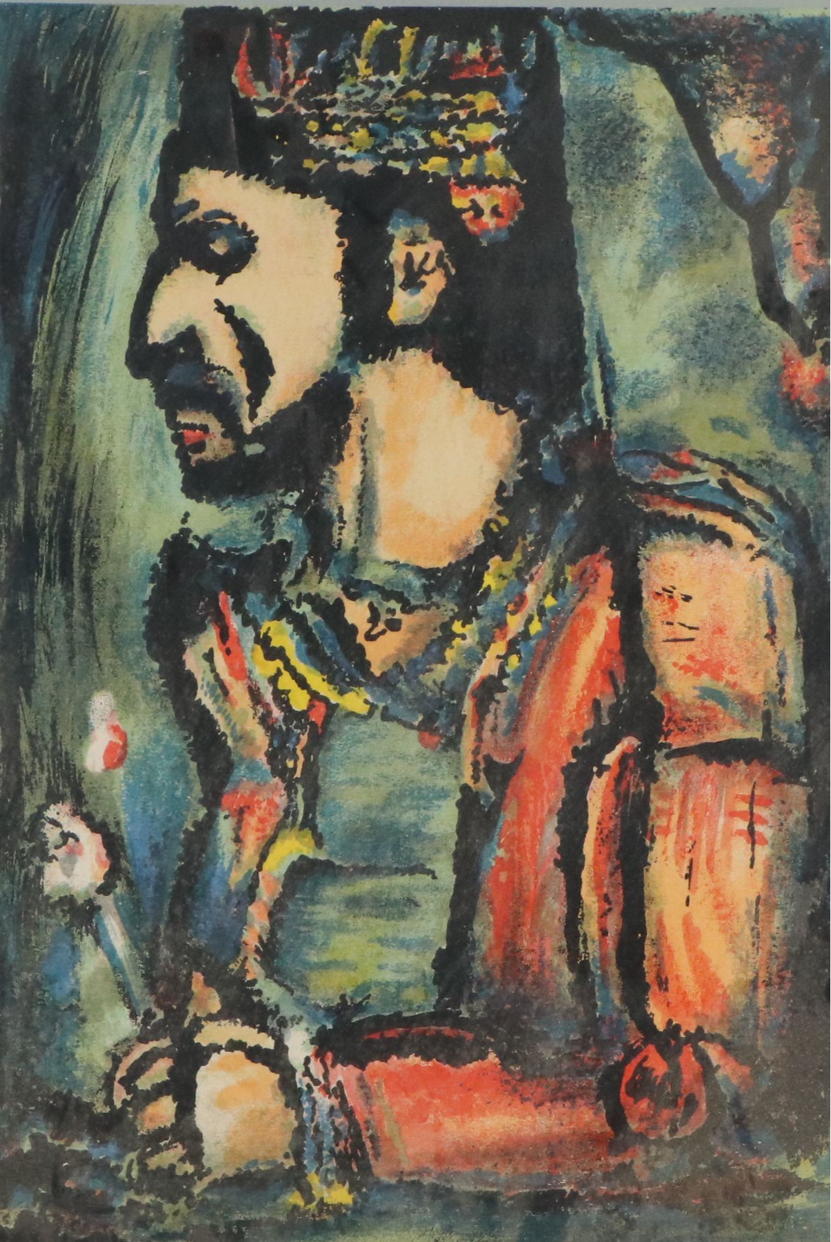 Lithograph After Georges Rouault "The King with Flowers," Mid-20th Century