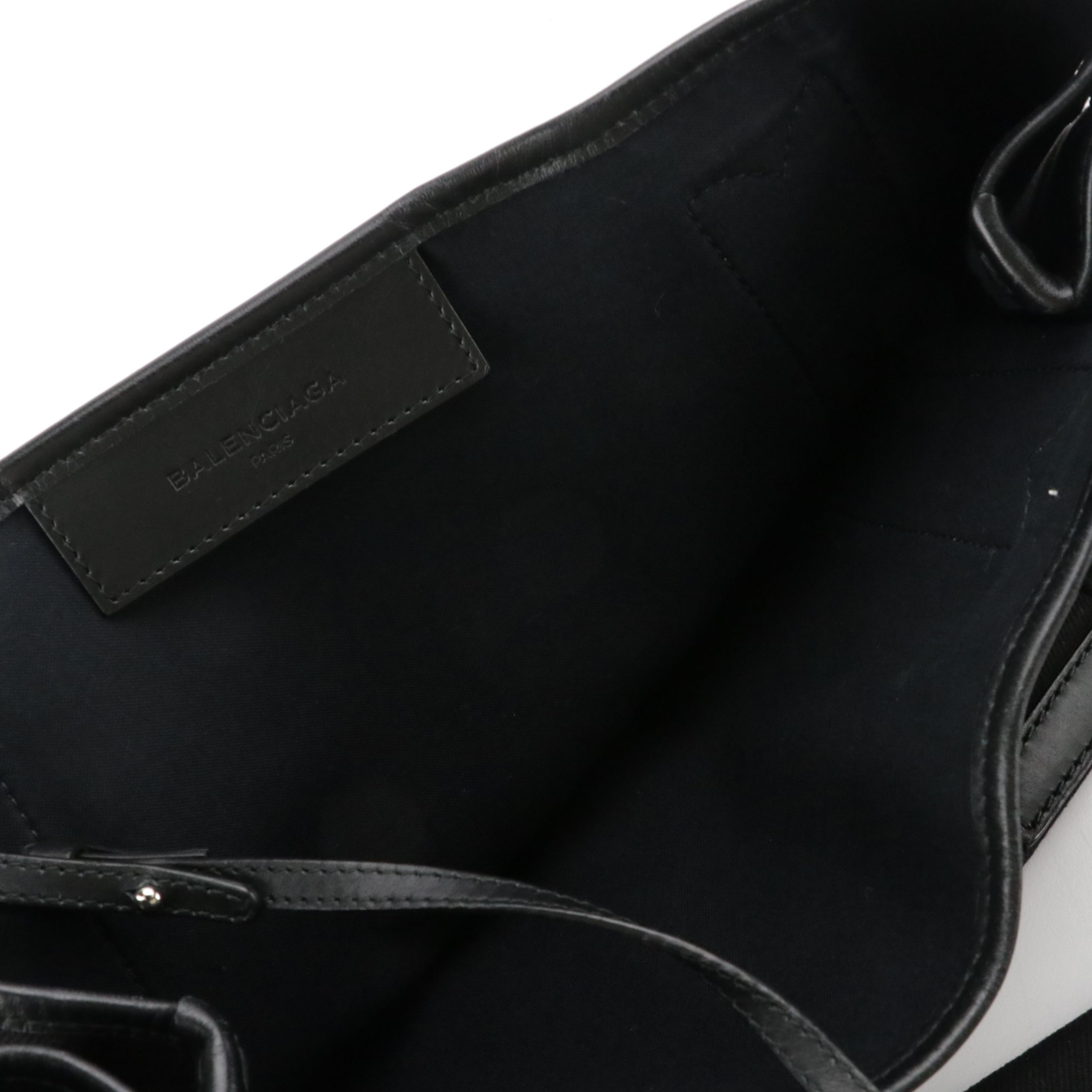 Balenciaga Black Canvas and Leather Tote with Zip Pouch