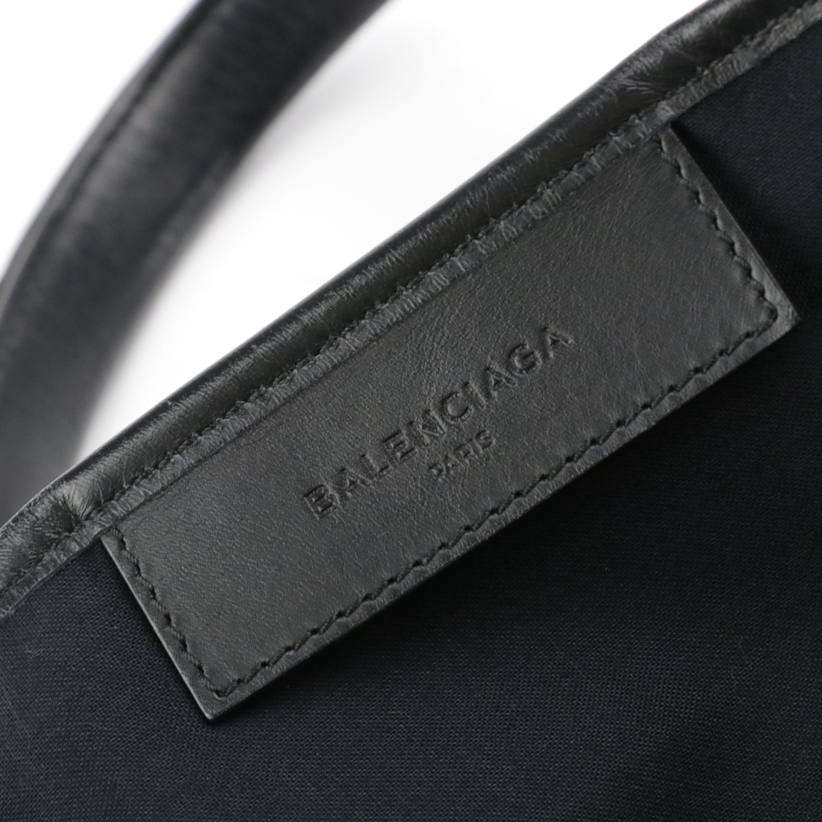 Balenciaga Black Canvas and Leather Tote with Zip Pouch
