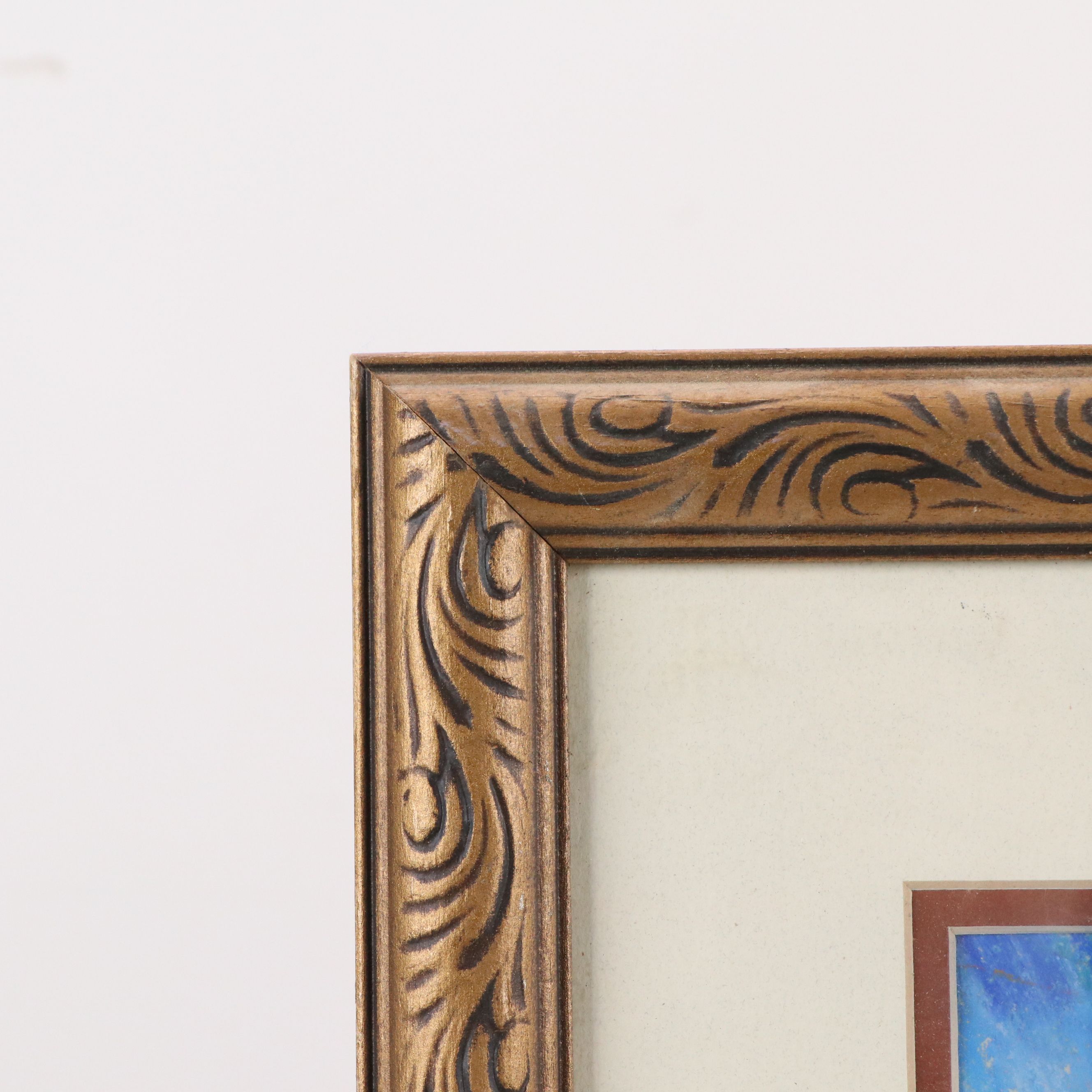 Richard Stalter Chalk Pastel Drawing of Church Landscape, 20th Century