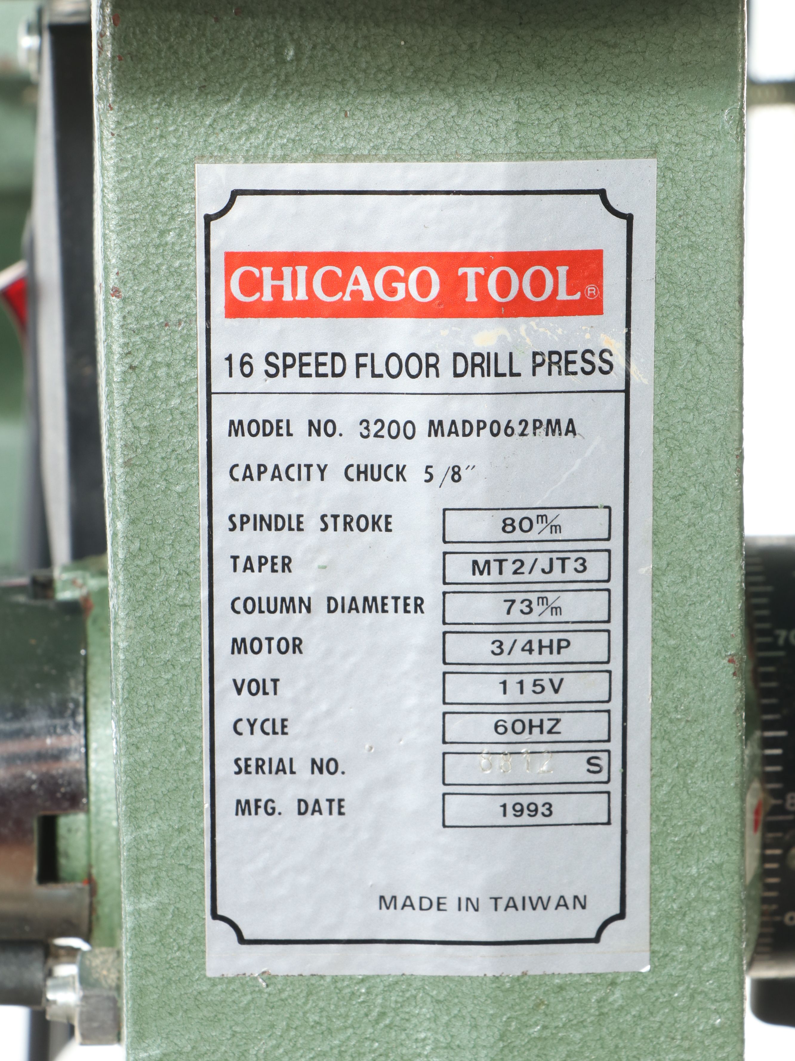 Chicago Tool Company 16-Speed Floor Drill Press